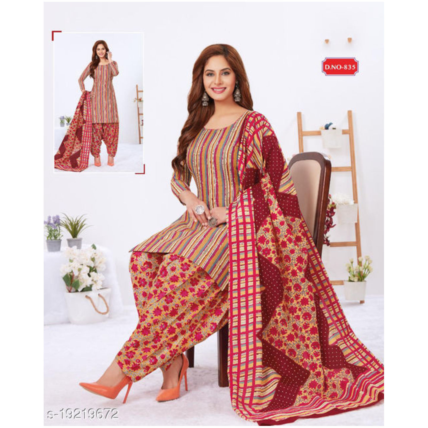 Elegant Cotton suit with patiala