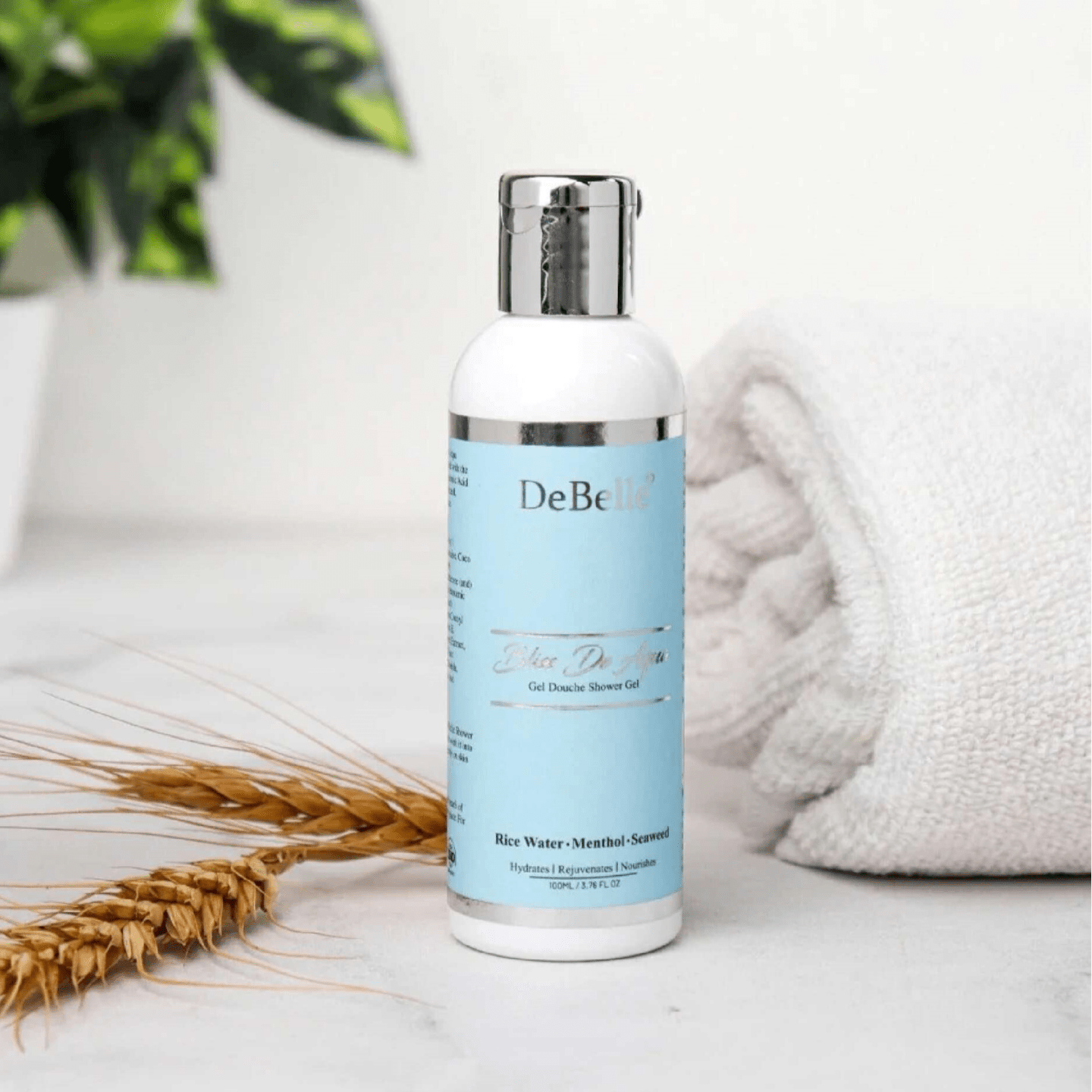 DEBELLE GEL DOUCHE SHOWER GEL | BLISS DE AQUA | RICE WATER, SEAWEED & MENTHOL | 100 ML