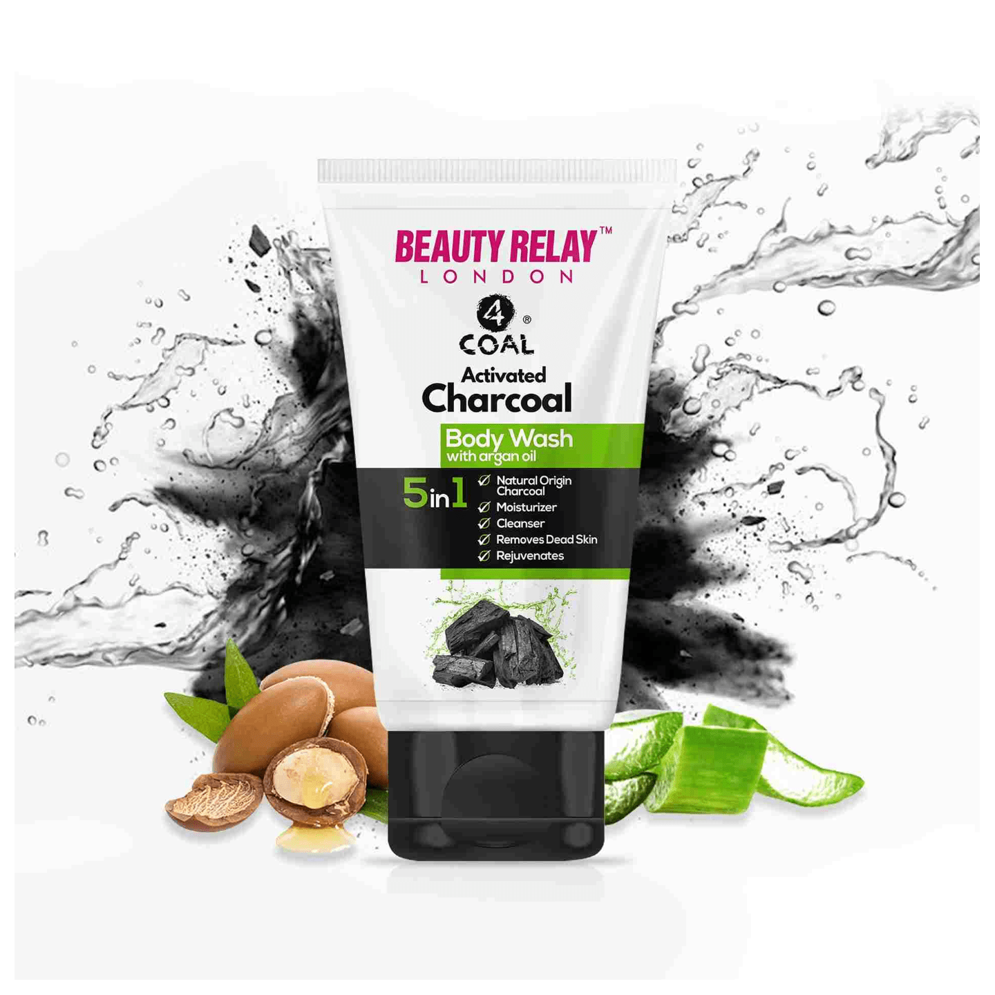 Activated Charcoal Body Wash Activated Charcoal Body Wash With Cinnamon Oil, Aloe vera, Argan Oil, Mulberry Size-200 ml