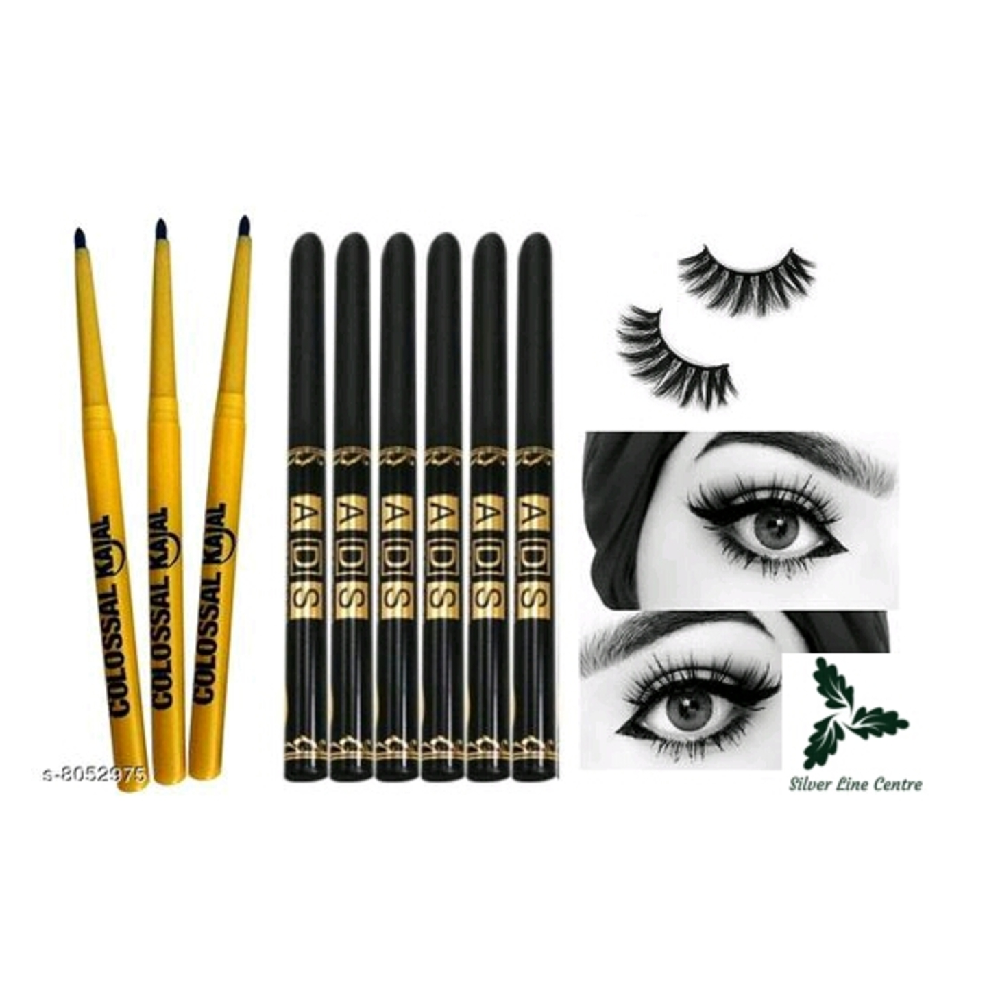 Maybelline New York Colossal Kajal Black,0.35g Pack of 3,ADS Perfect Pencil Kajal Black Pack of 6,