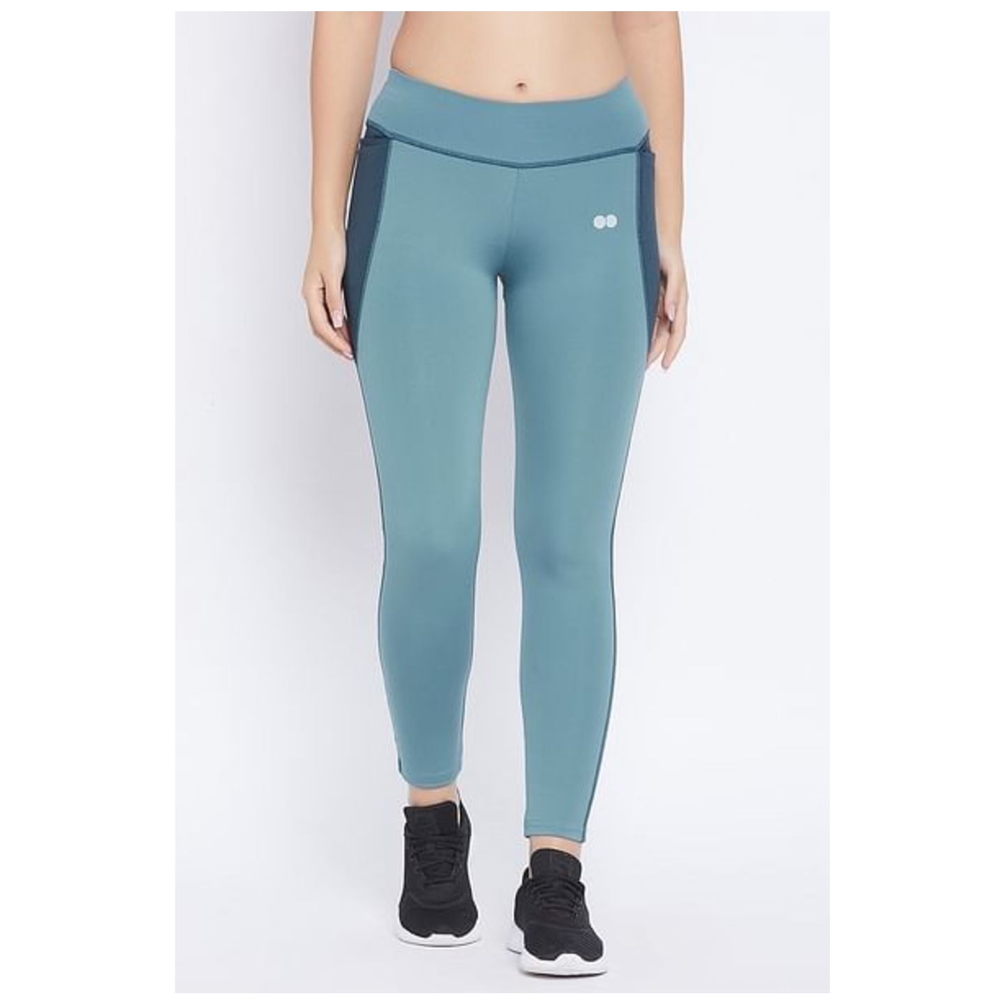 Snug Fit Active Mid-Rise Ankle-Length Tights in Baby Blue