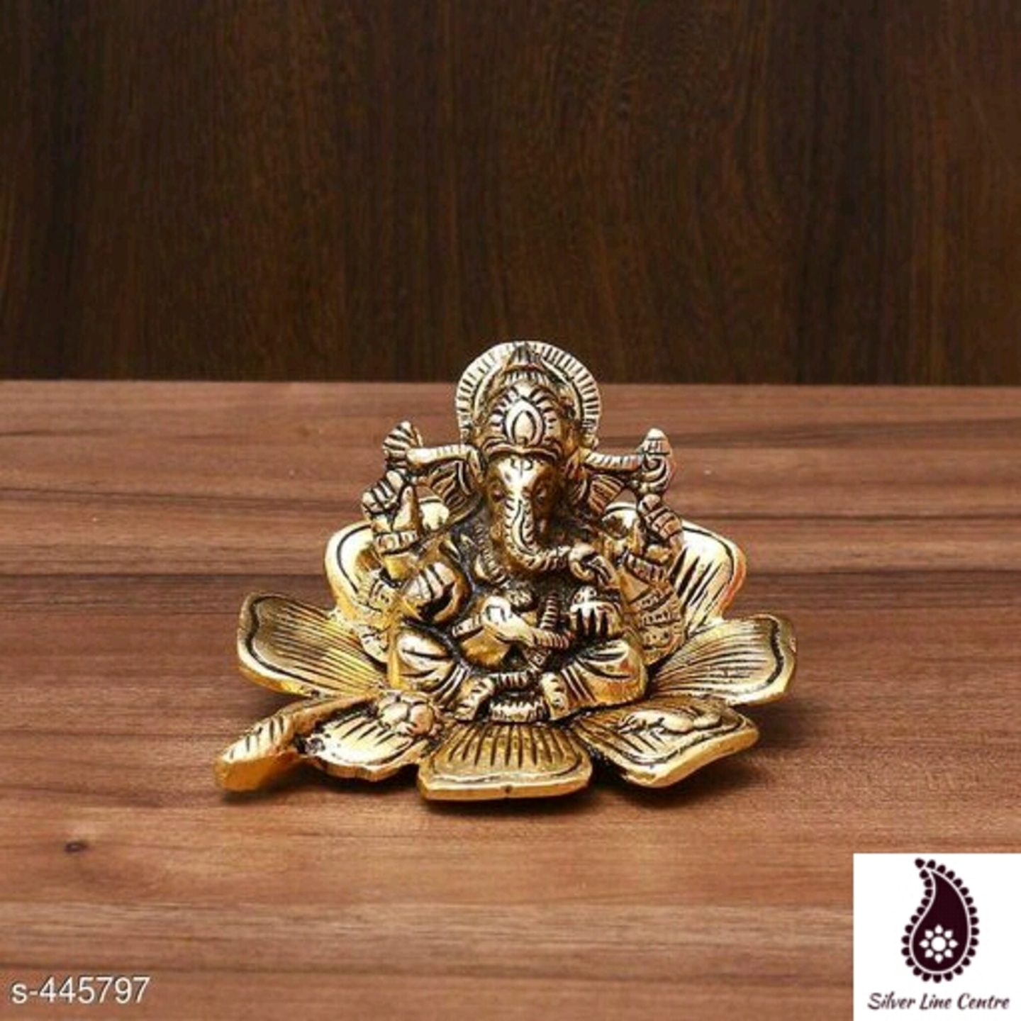 Unique Metal Leaf Ganesha Statue