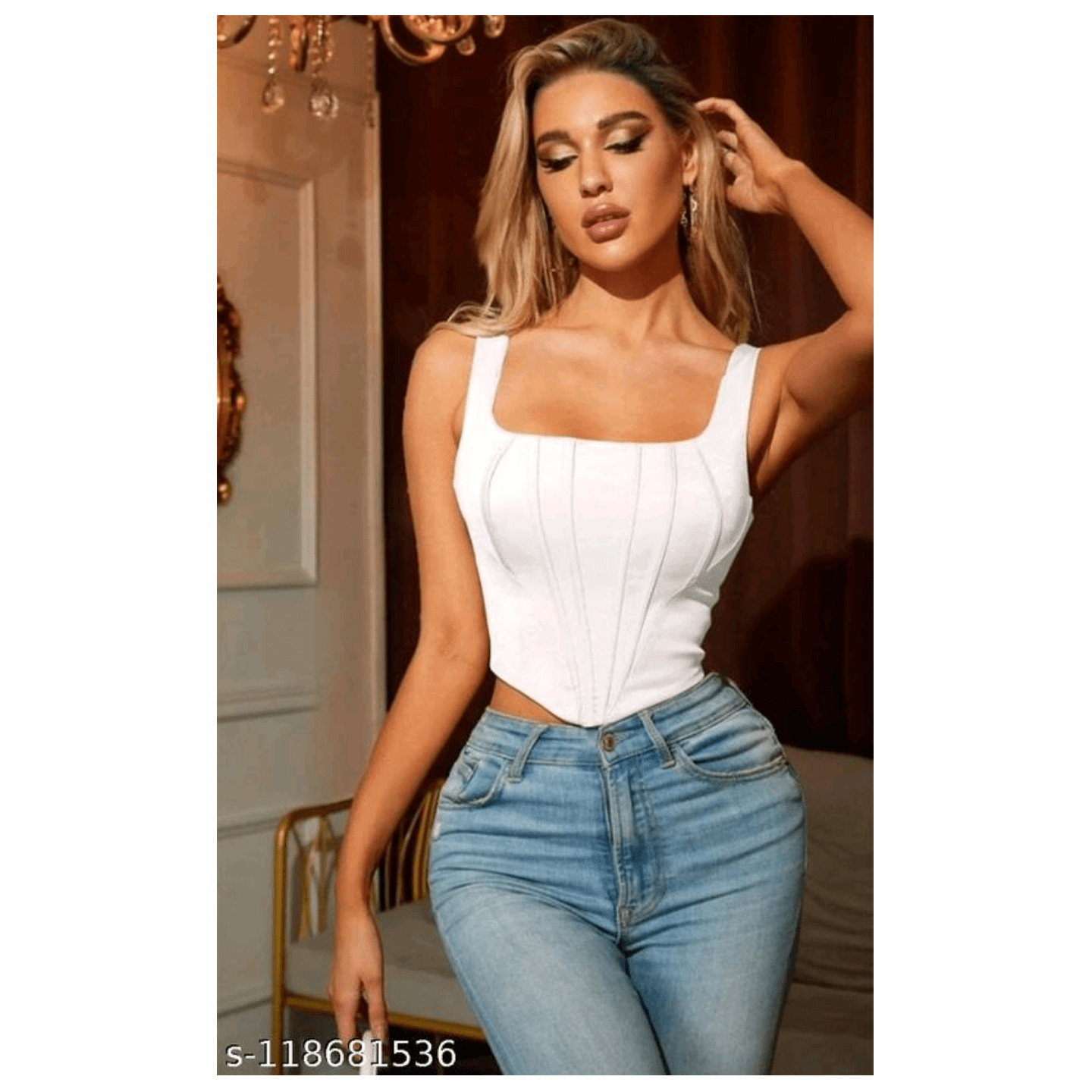 Classic Elegant Women's Corset Crop Tops & Tunics*