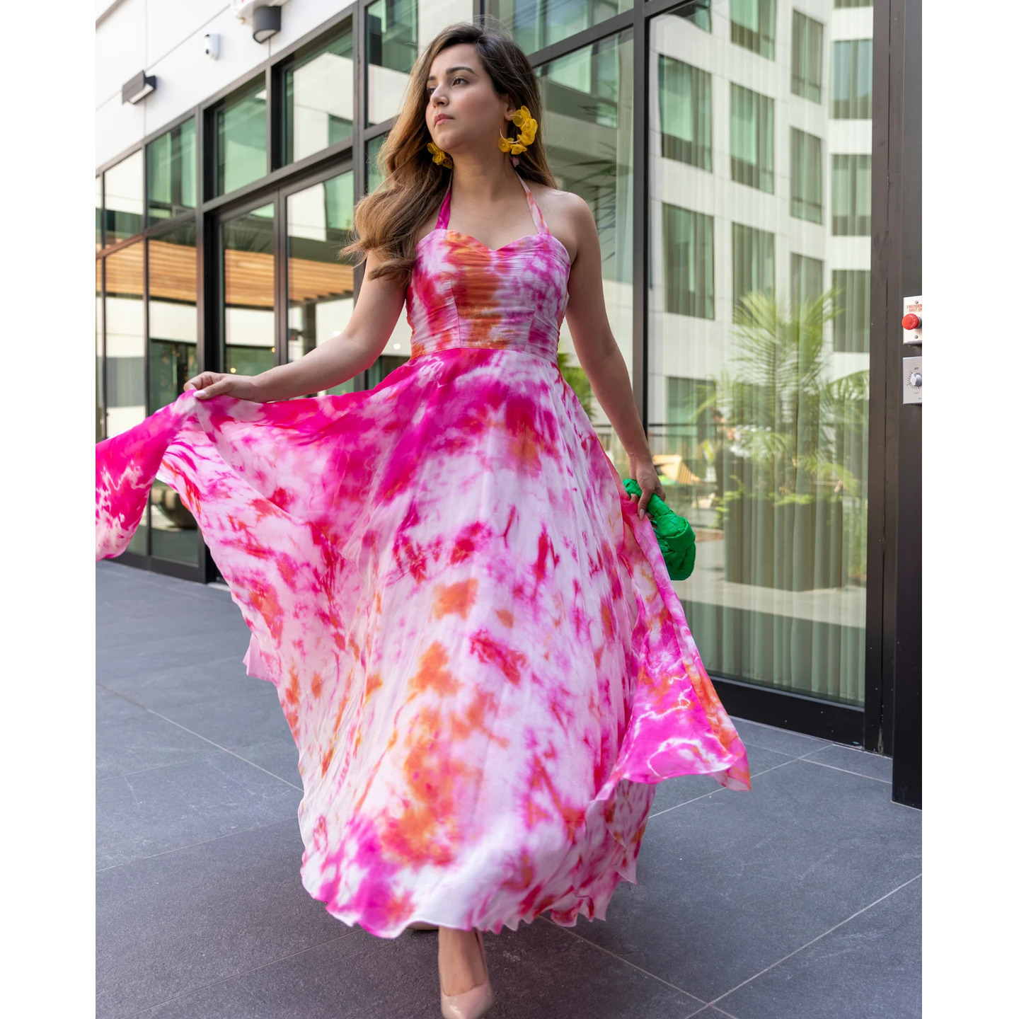 Pink Marshmello Tie & Dye Organza Dress