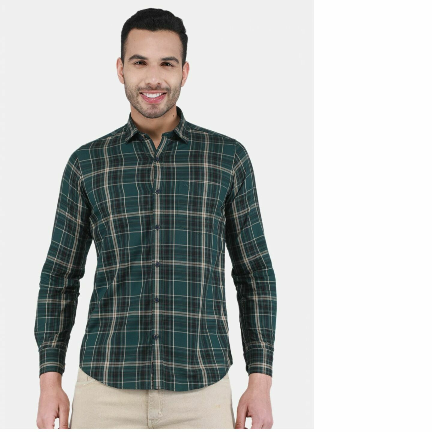 Monte Carlo Monte Carlo Men Green Check Shirt