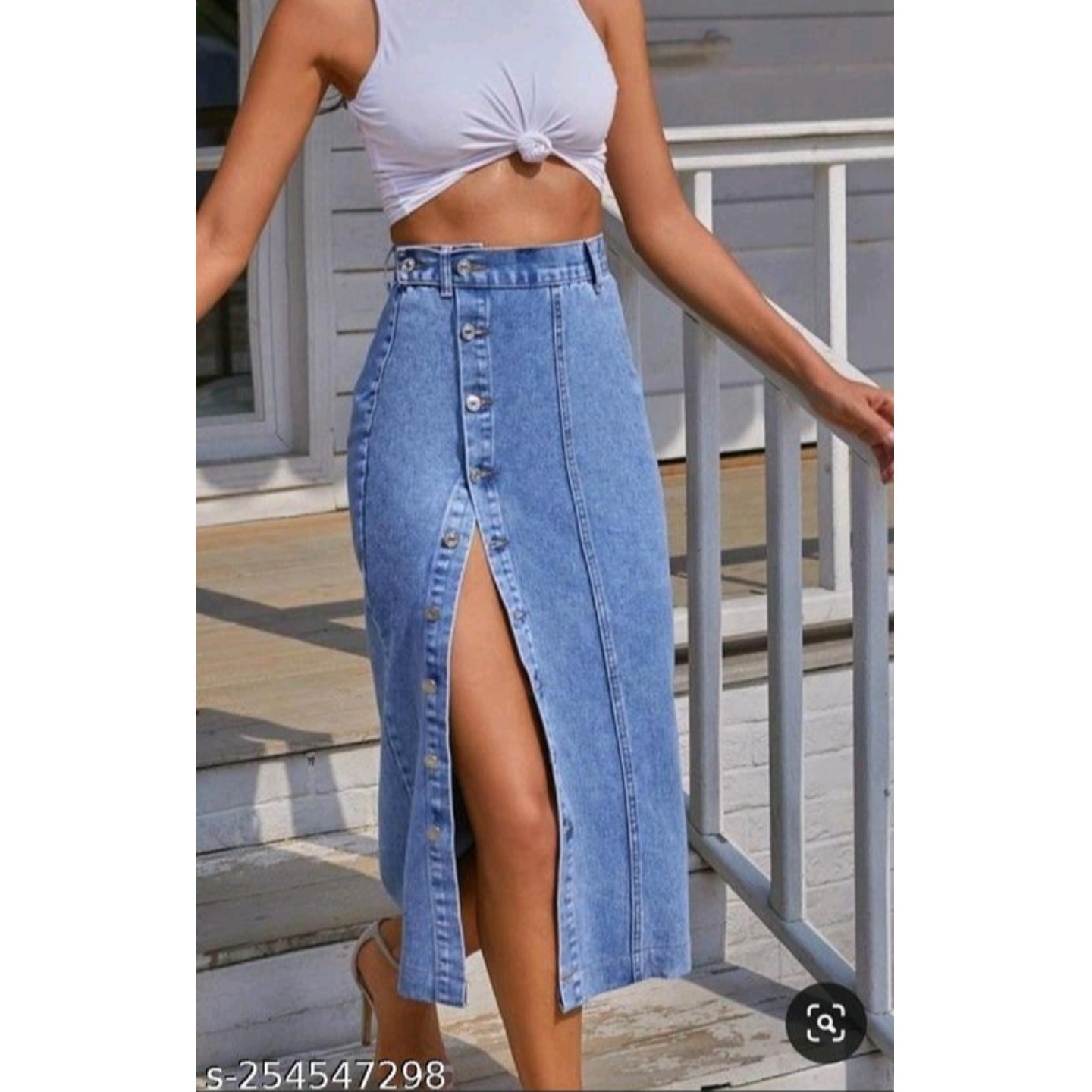 Fancy  Womens Western Denim Skirt