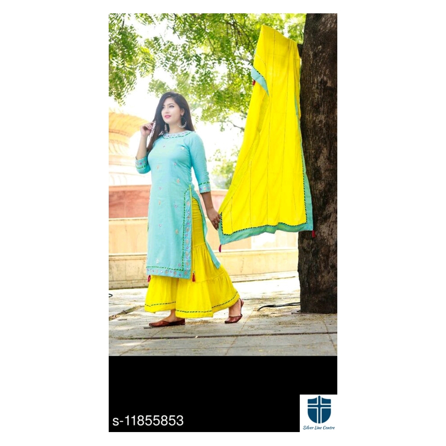 Womens Kurta Sets with Sharara & Dupatta