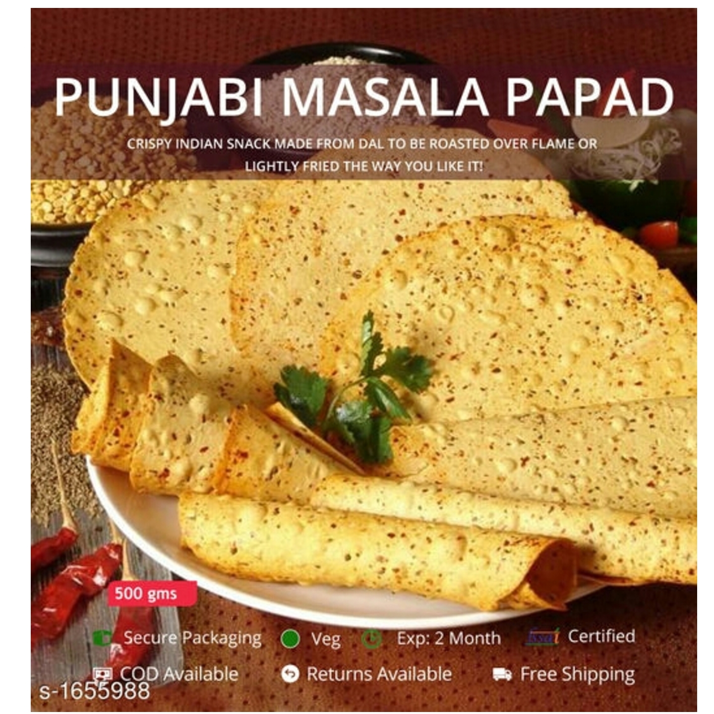 Amritsari Variety of Tasty Papad 500 gm