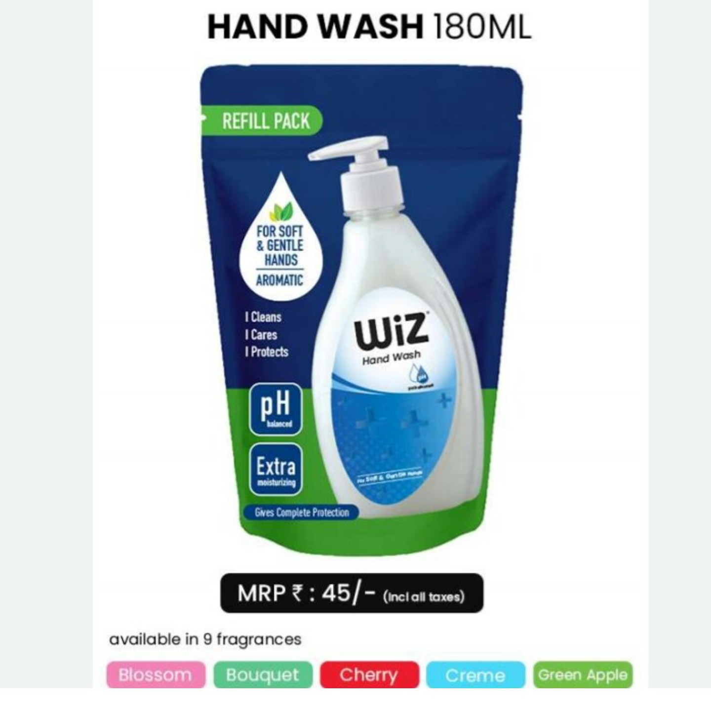 WIZ Hand Wash 180 ml Pouch without dispenser Variable sizes