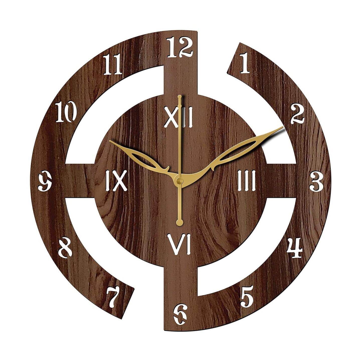 Freny Exim 12" Inch Wooden Wall Clock (Wenge, Small Size, 30 Cm x 30 Cm)-027-Analog 