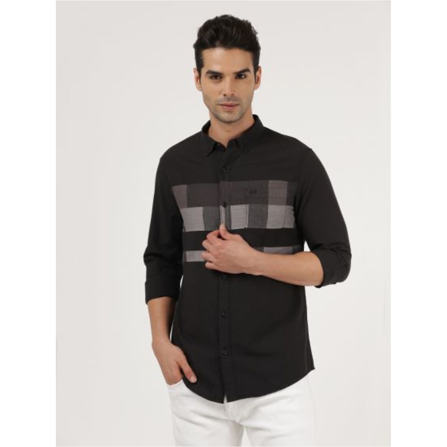 Lee Mens Striped Black Shirts  Slim