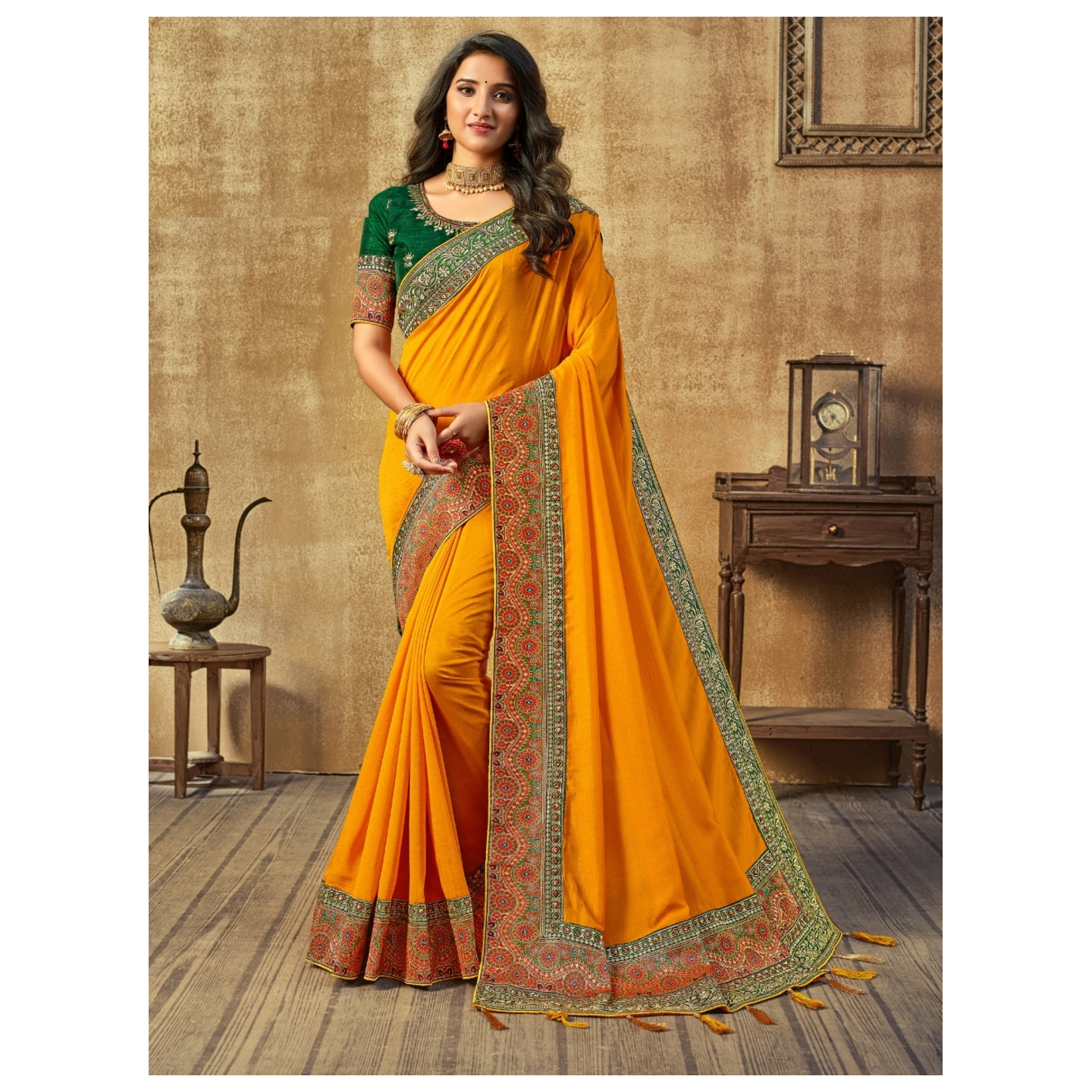 YELLOW DESIGNER SAREE