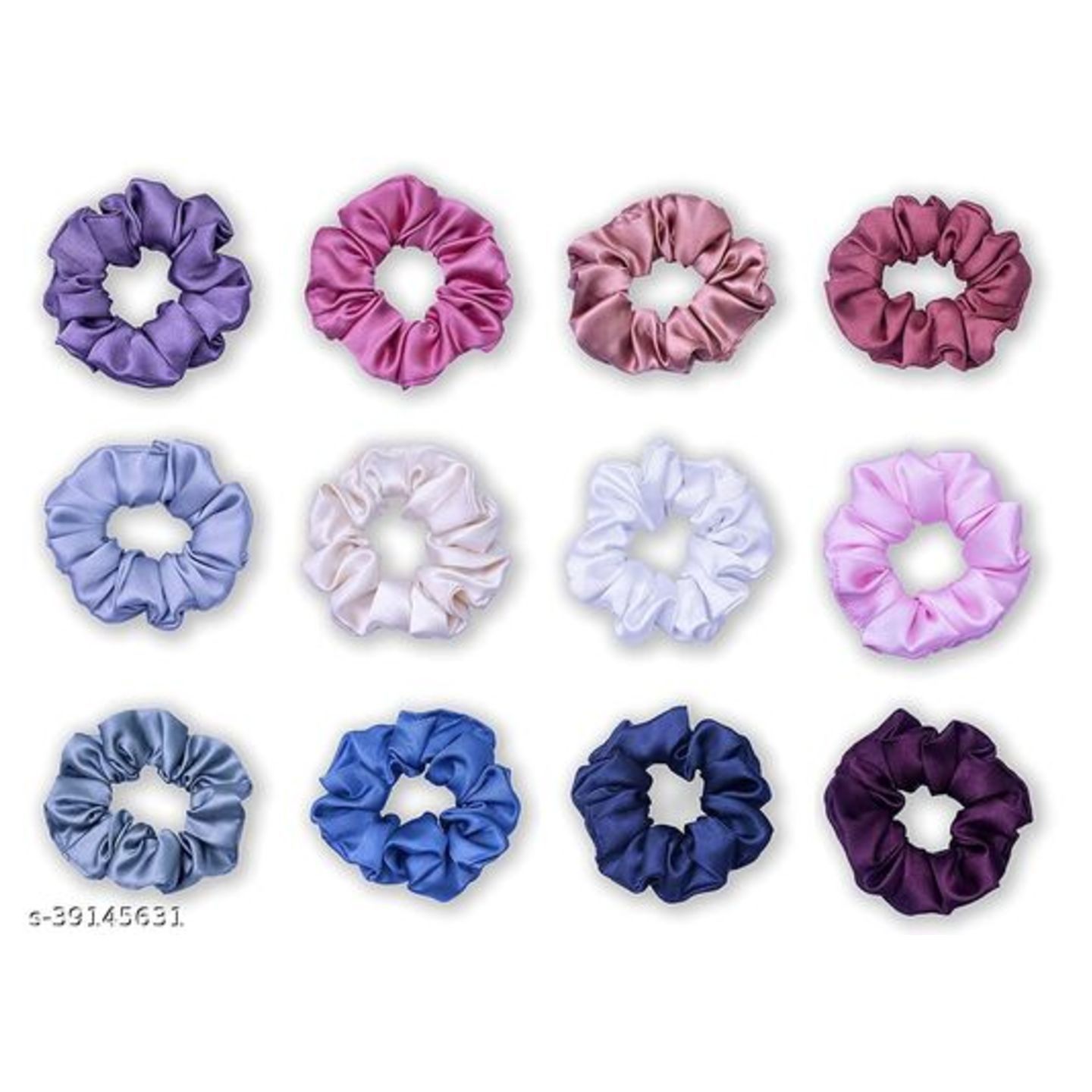 SATIN SILK SCRUNCHIES RUBBER BANDS (PACK OF 6PCS)