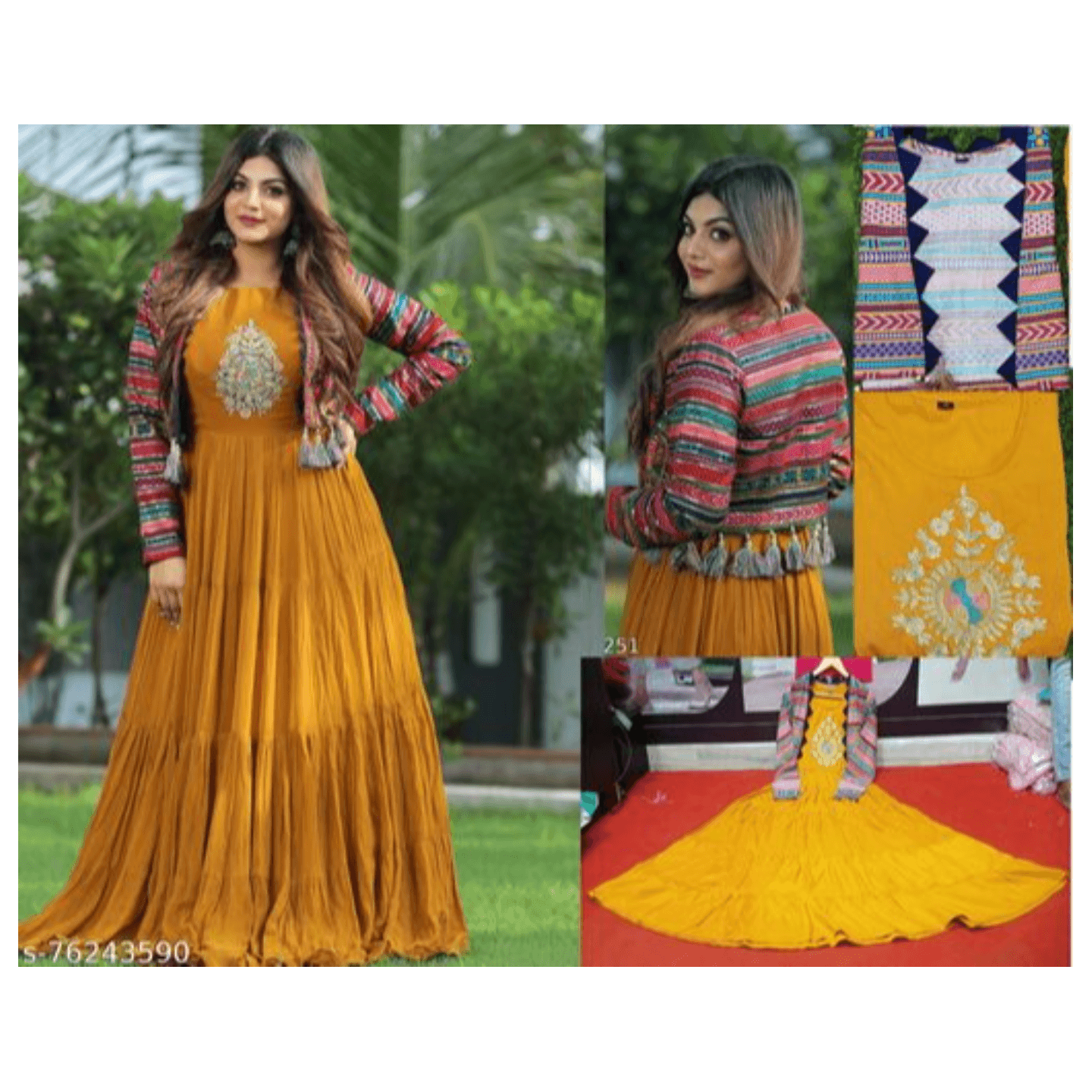 Women's Fashionable Embroidery Jacket Gown