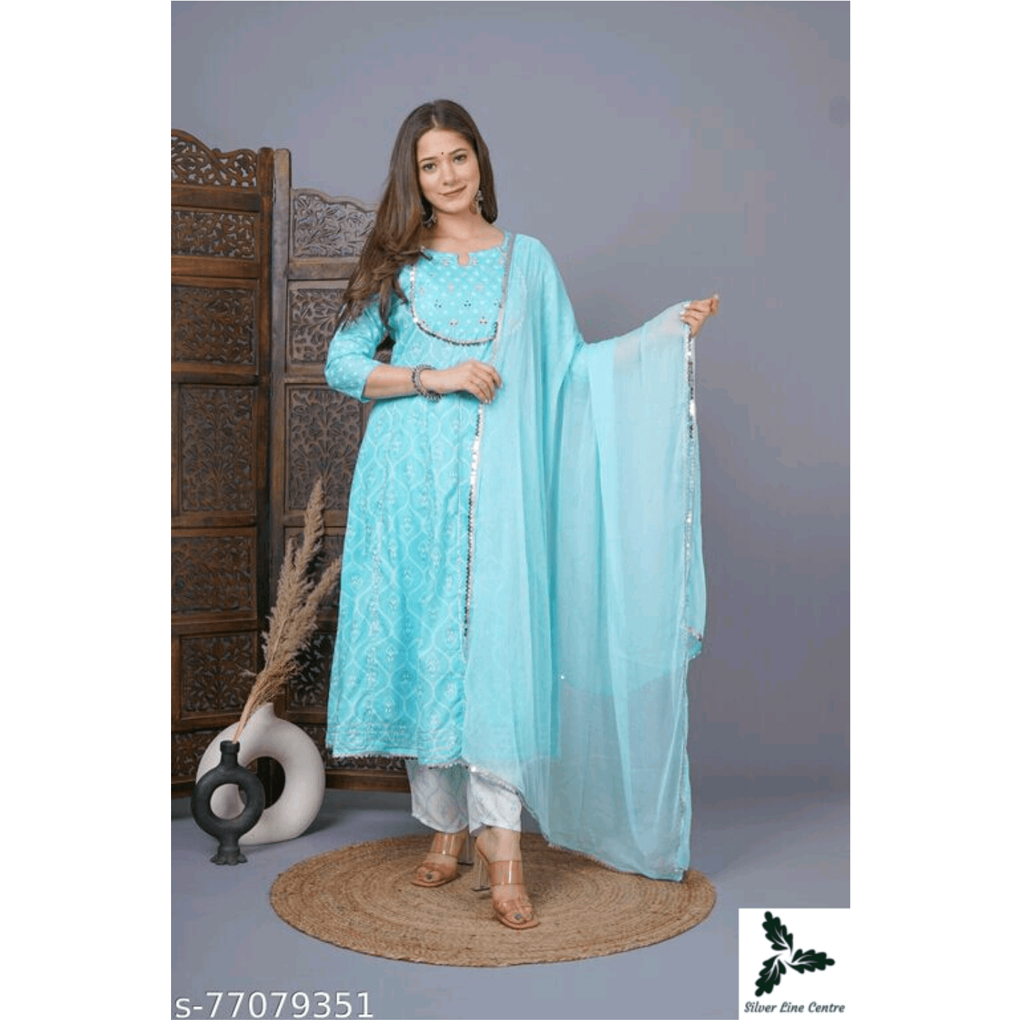 Alluring Rayon Women Anarkali Kurta set with Palazzo