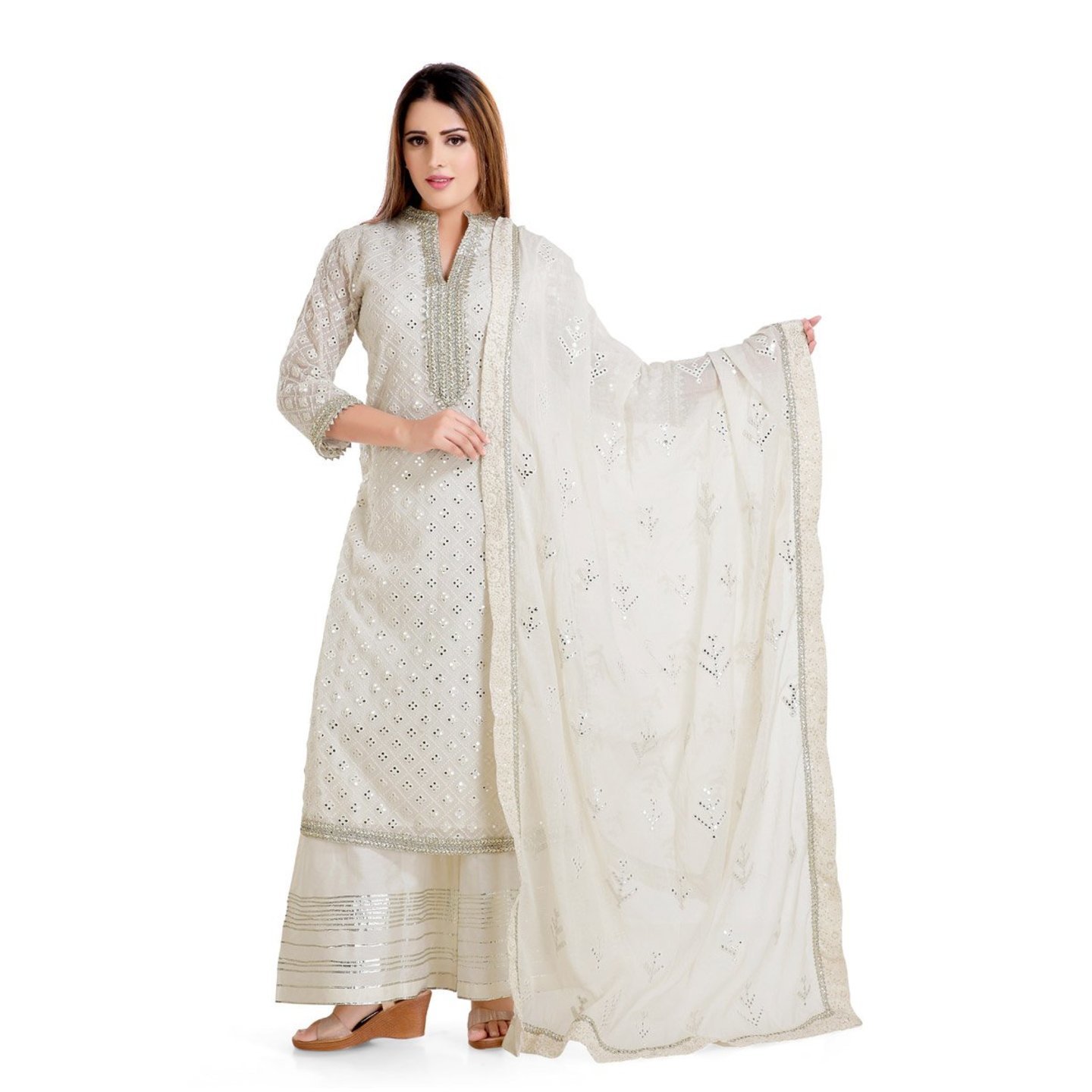 Georgette and Mul Set with Abla and Gota