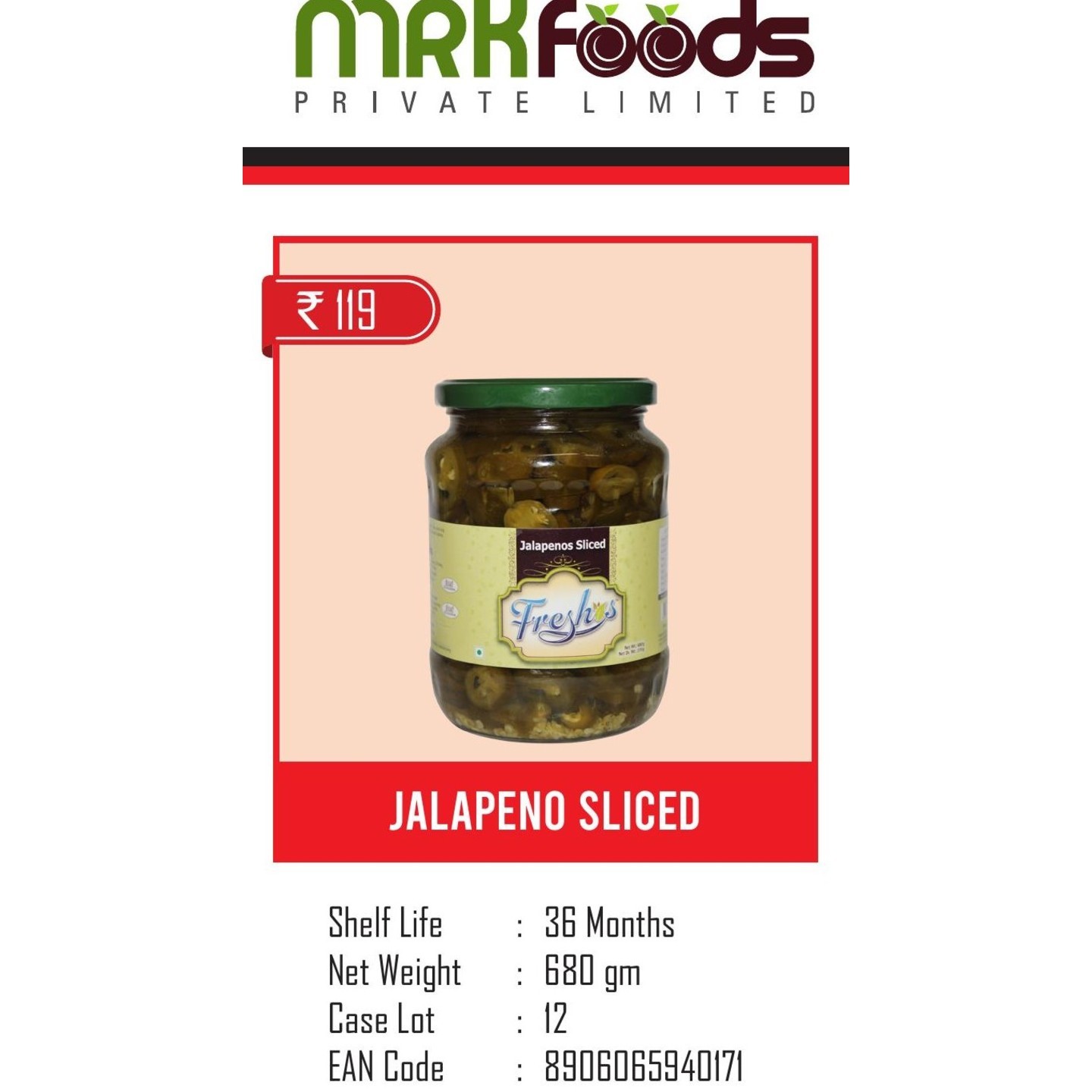 Jalapeno  Sliced- 680gm