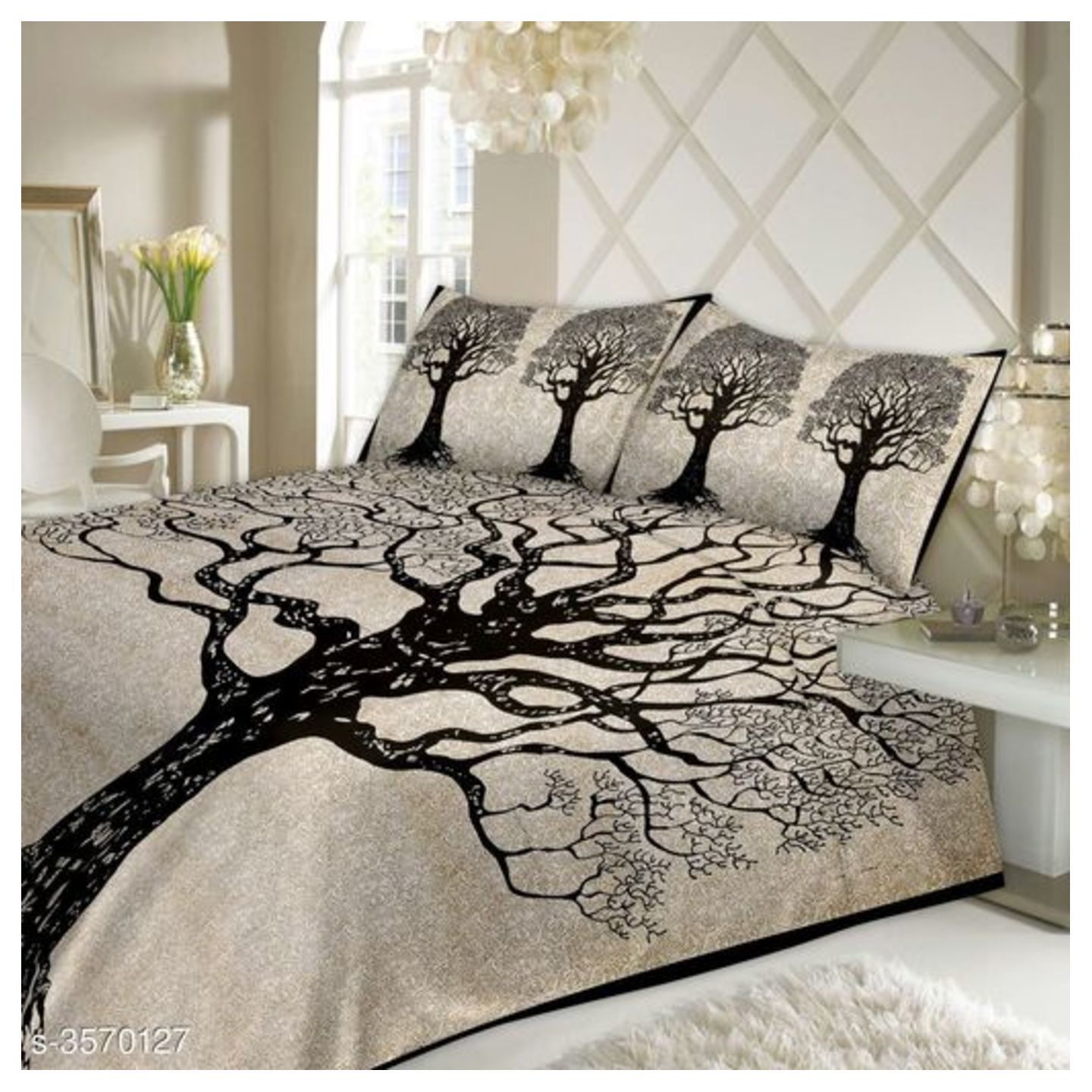 Stunning Printed Cotton Double Bedsheet size- Queen Size