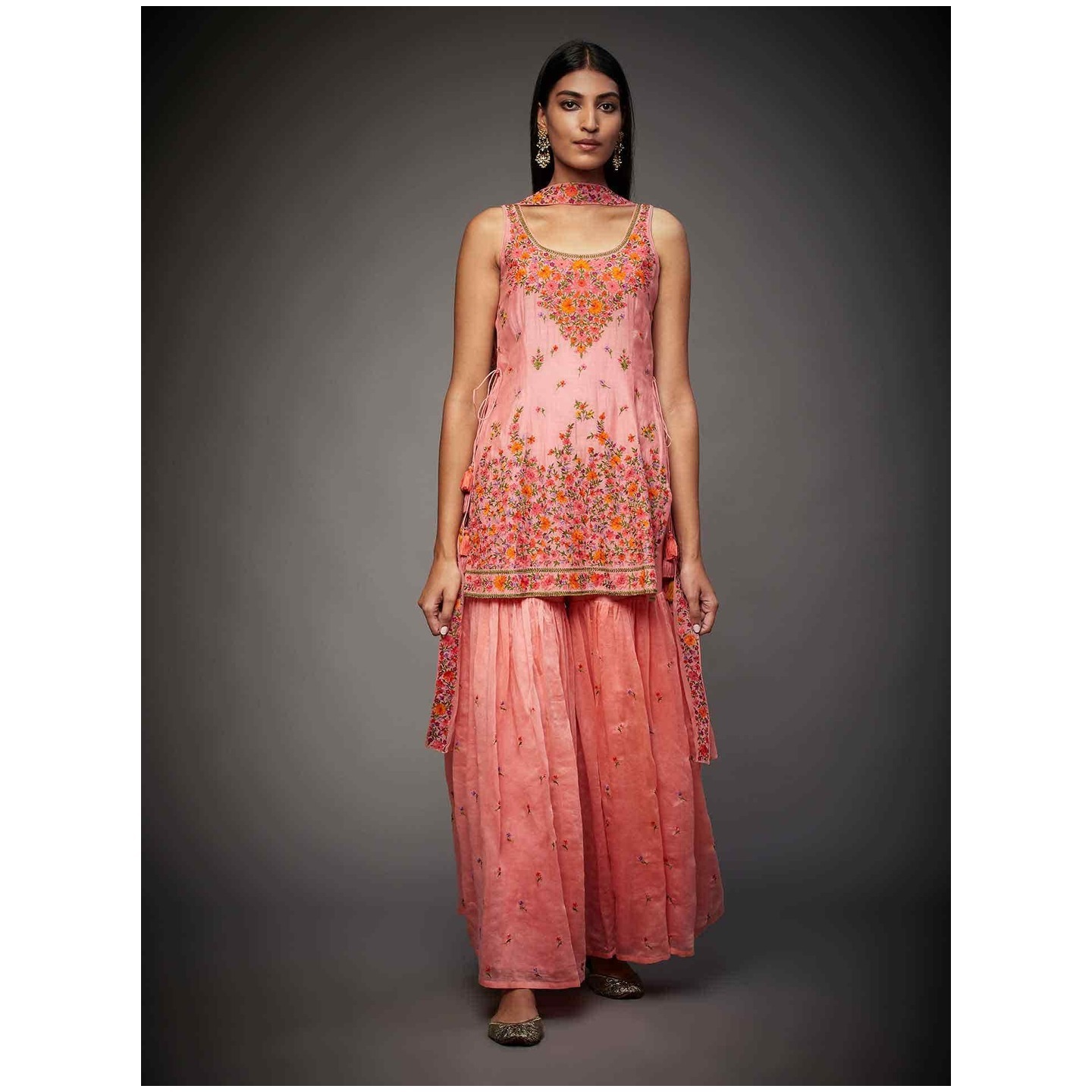 Pink Haldi Embroidered Suit