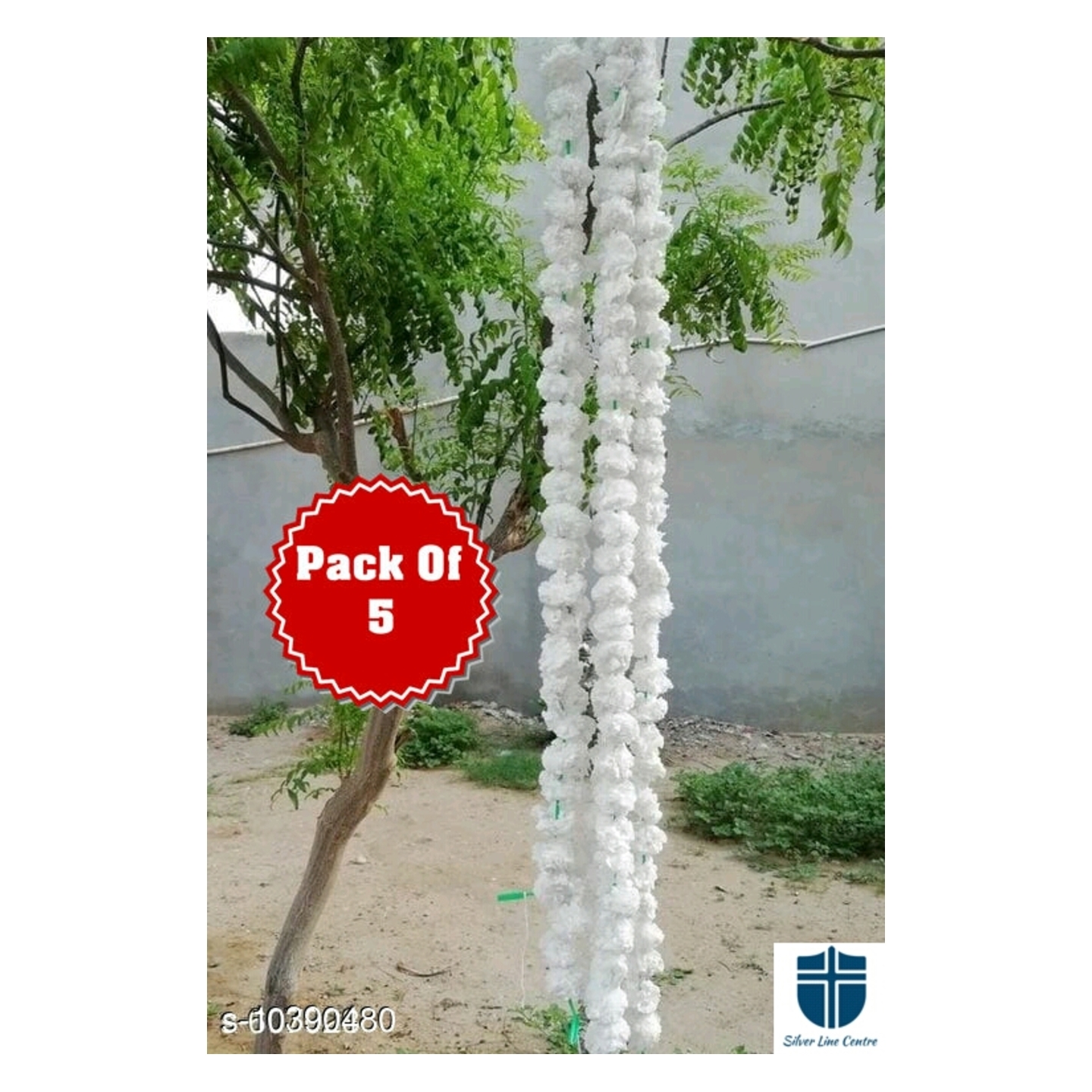 Artificial Toran White Marigold Flower Wall Hanging for Diwali Decoration