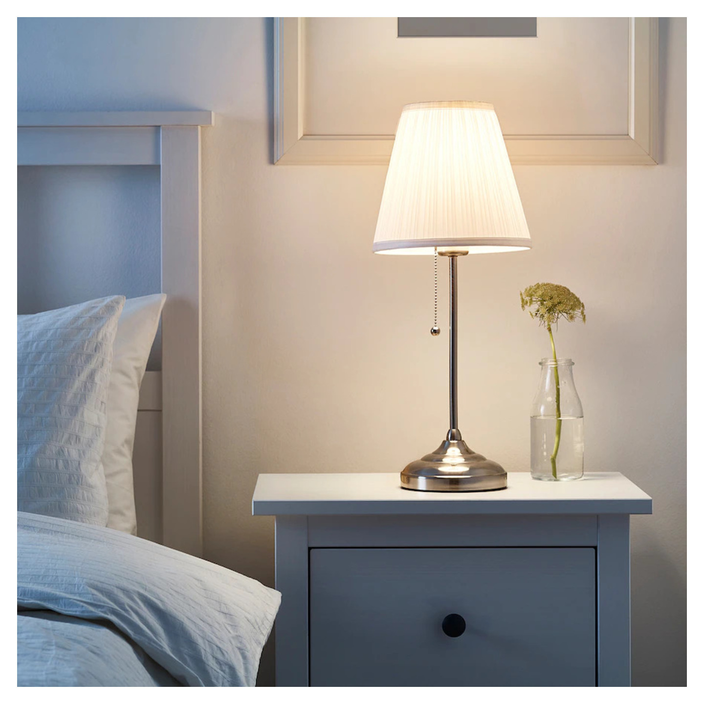 ÅRSTID Table lamp, nickel-plated/white