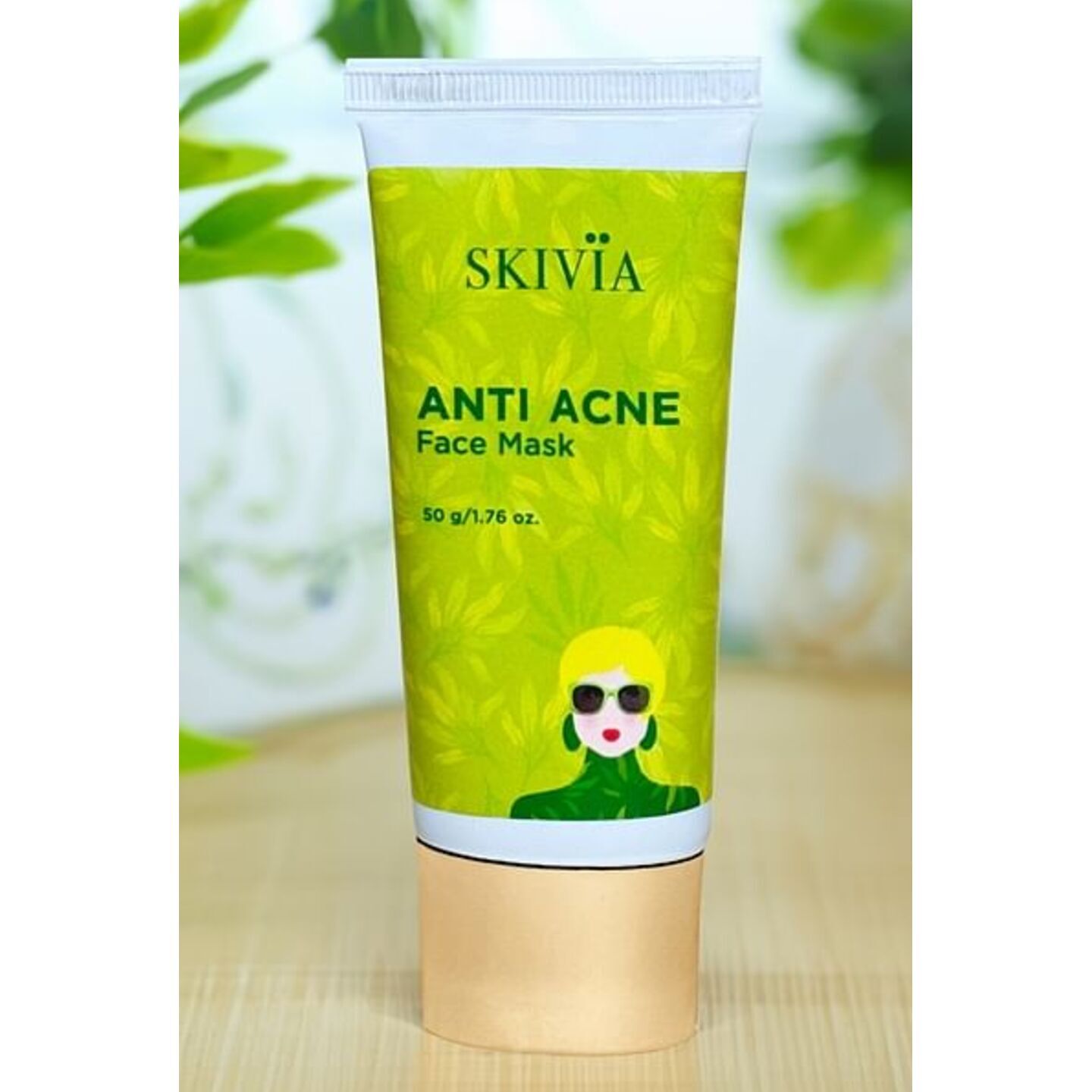 Skivia Anti Acne Face Mask With Multani Mitti, Tea Tree Oil, Squalane Olive & Chilean Wineberry - 50 g 