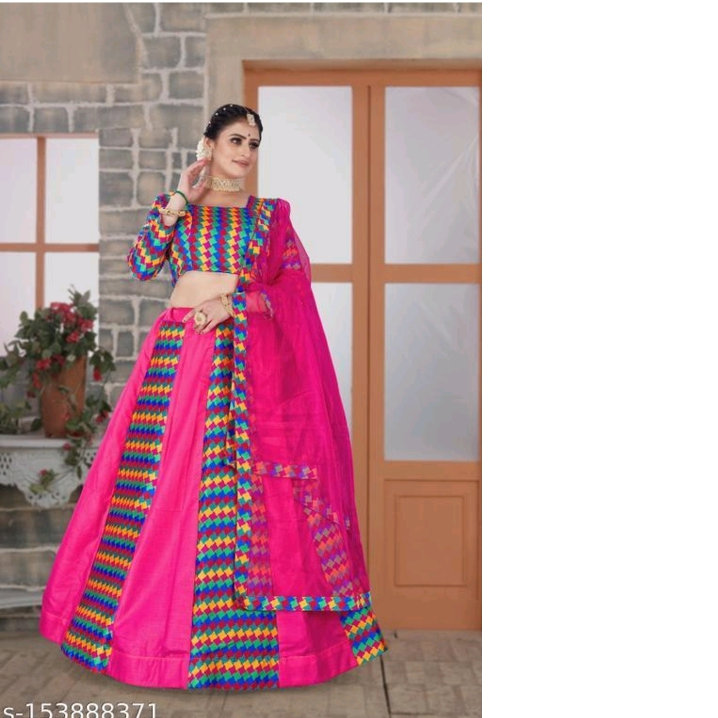 Fancy Designer Flared Embroidered Indo-Western Traditional  Lehenga*- Semi-Stitched/ Unstitched