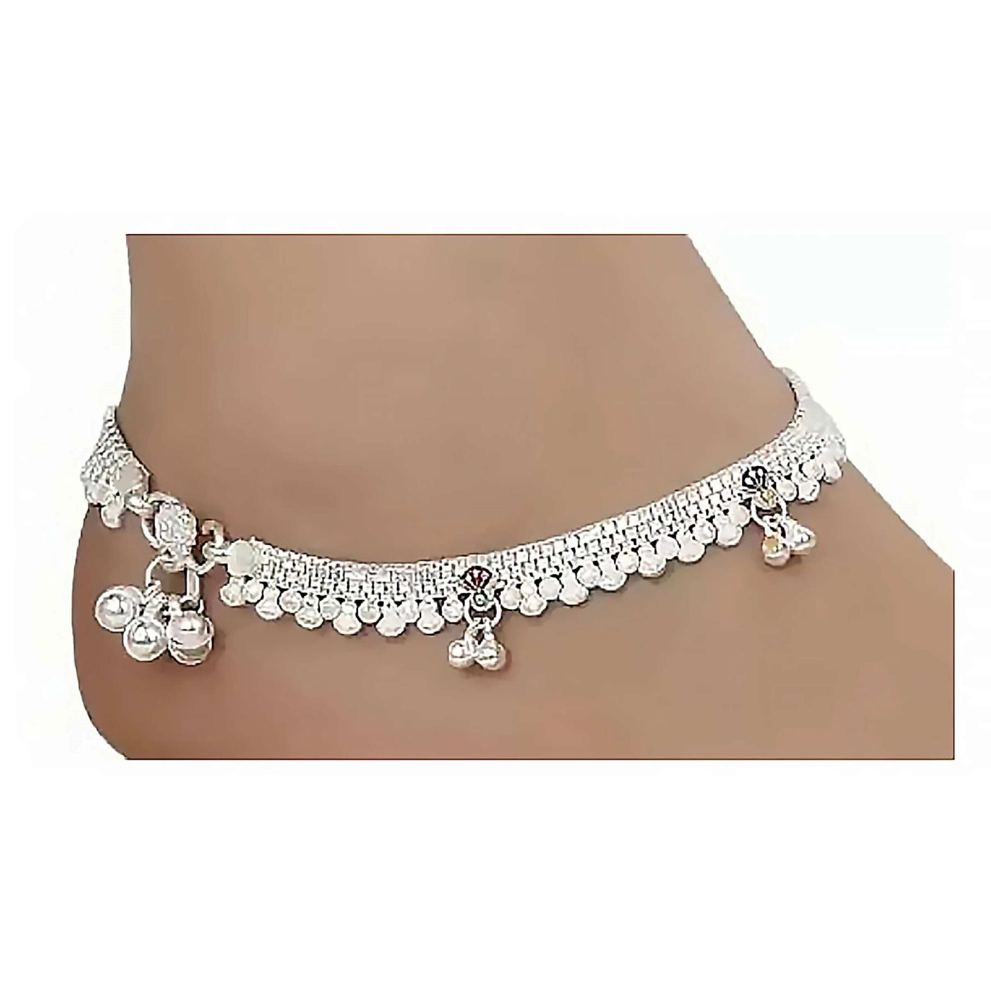 Women's Trending Silver Payal - Zaffre Collections Size- Free Size