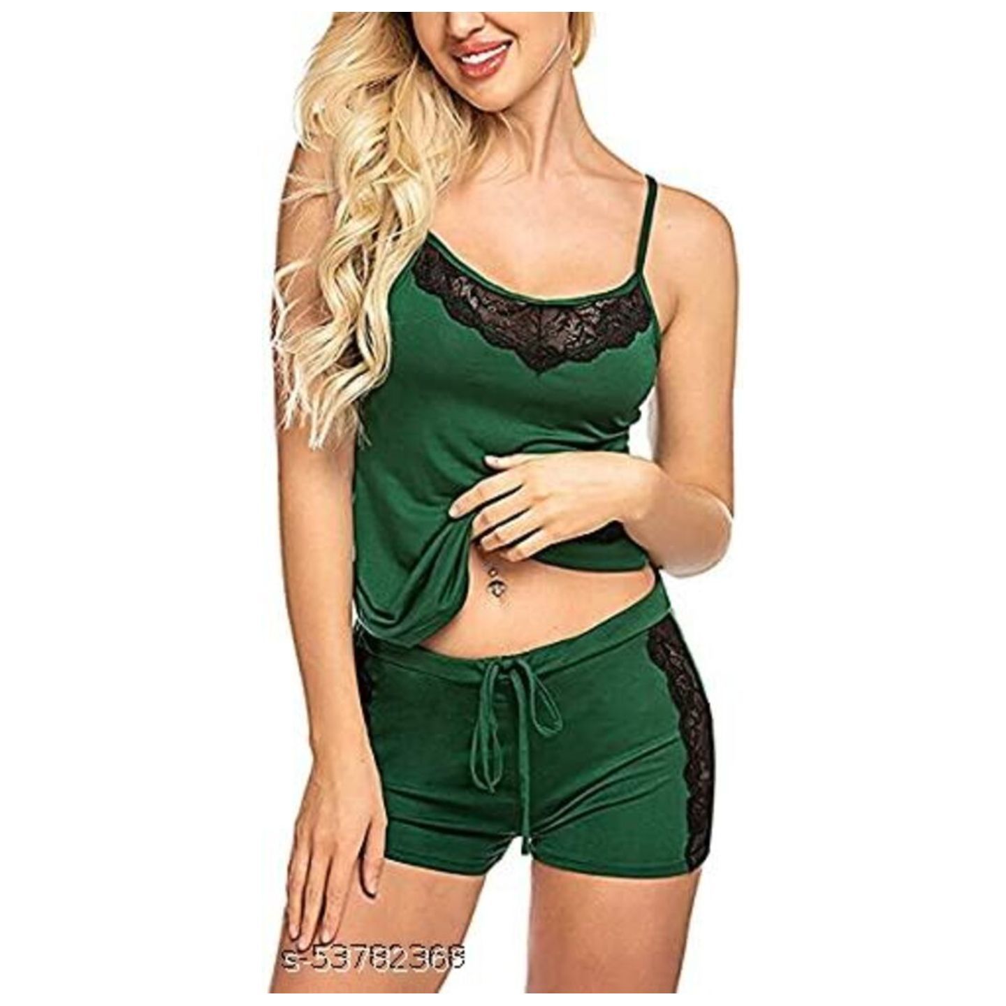 Caitlin Nightwear Shorts Pajama Set for women [ Free Size | GREEN]