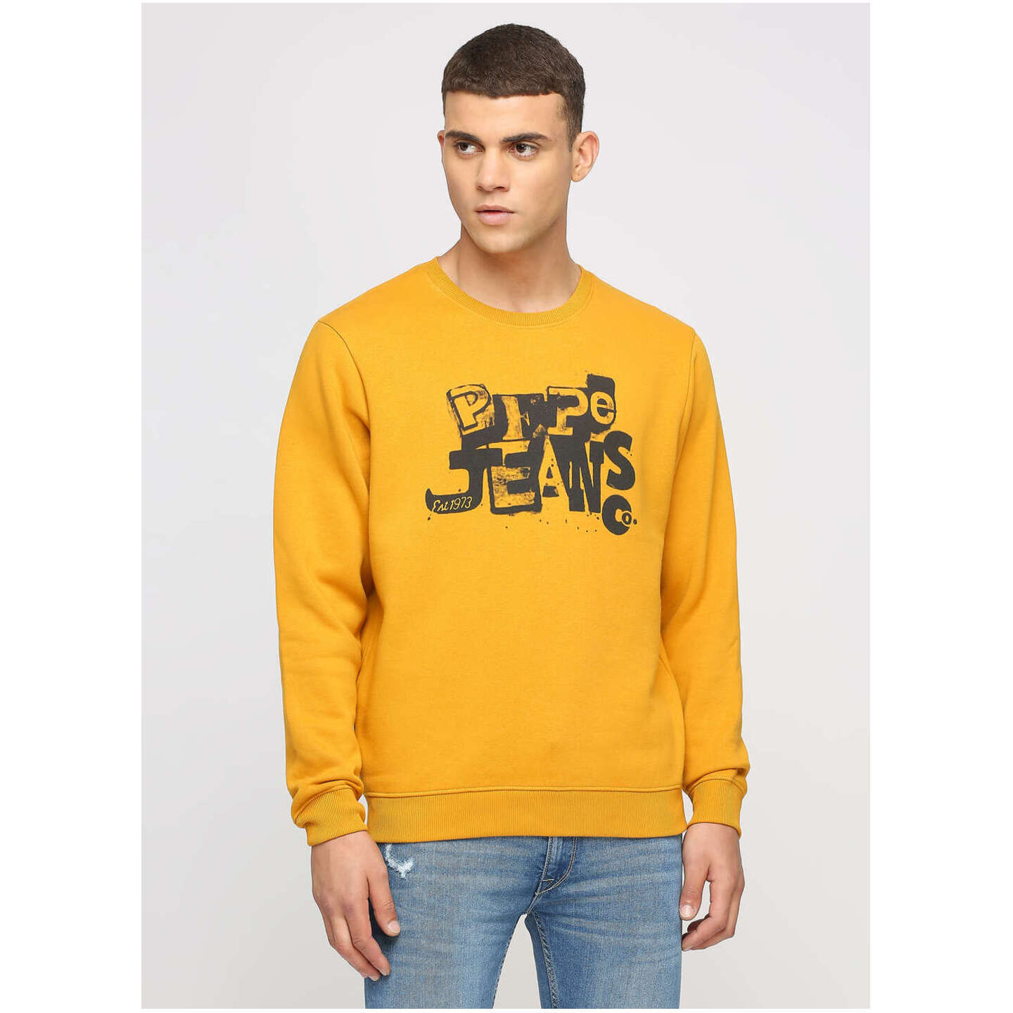 Yellow Printed Sweatshirt 