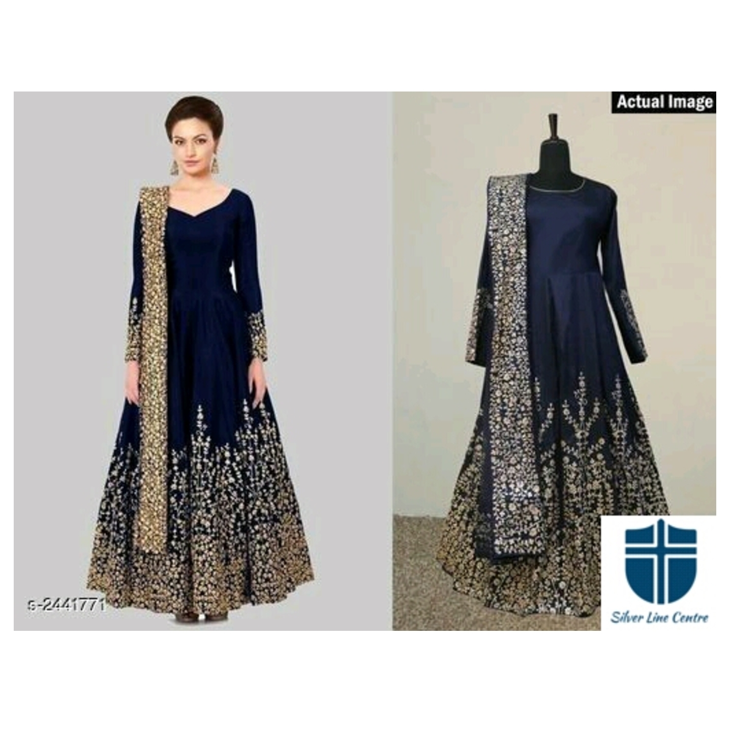 Attractive Trendy Taffela Silk Suit Semi Stitched