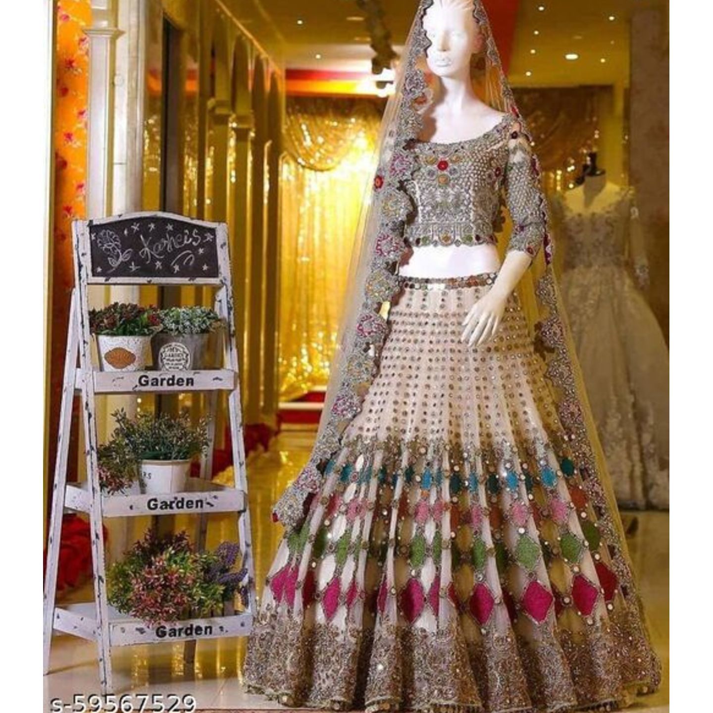 New Designer Soft mono net heavy 9 MM Sequence embroidery work Lehenga