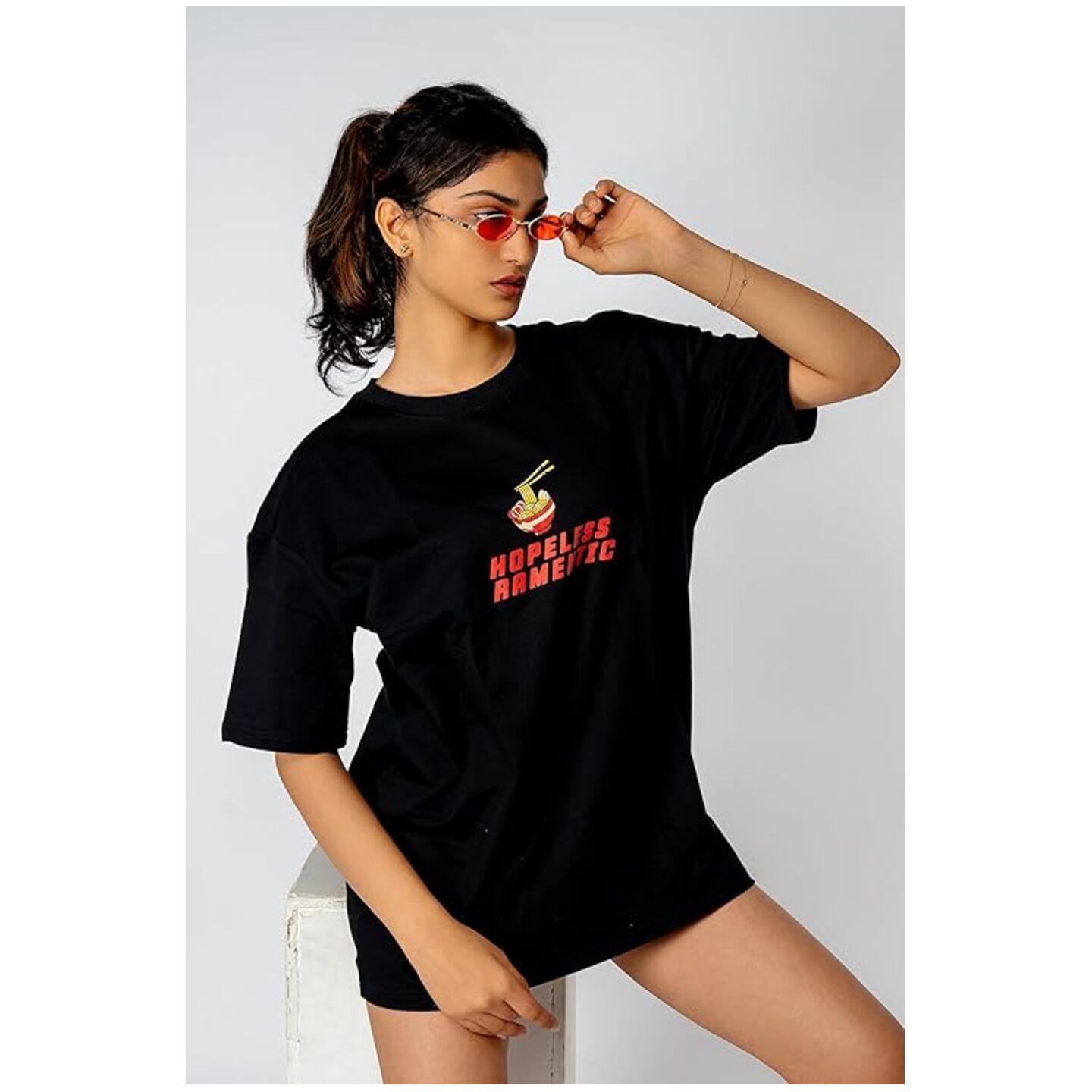 Drip Culture Hopeless Ramentic Oversized Cotton T-Shirts Black 
