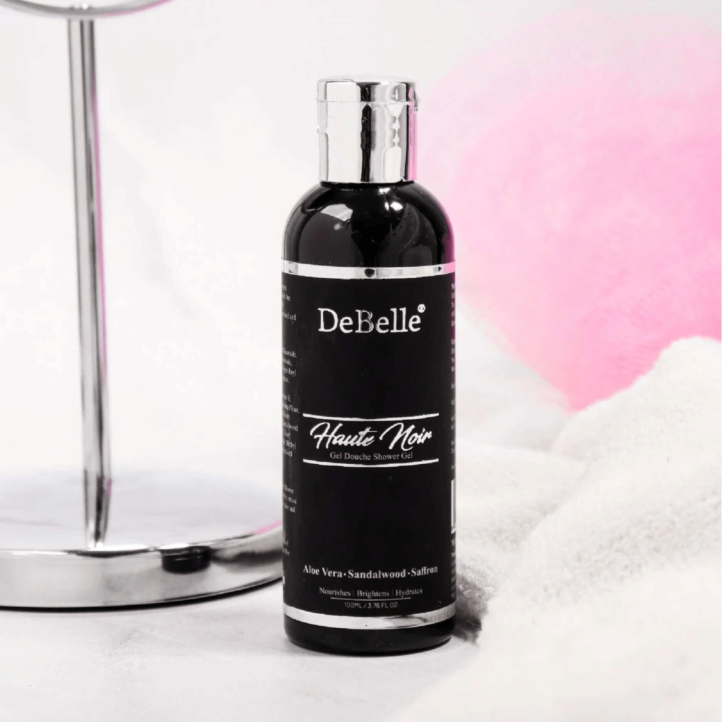 DEBELLE GEL DOUCHE SHOWER GEL |HAUTE NOIR | ROSE WATER, SAFFRON, SANDALWOOD OIL | 100 ML