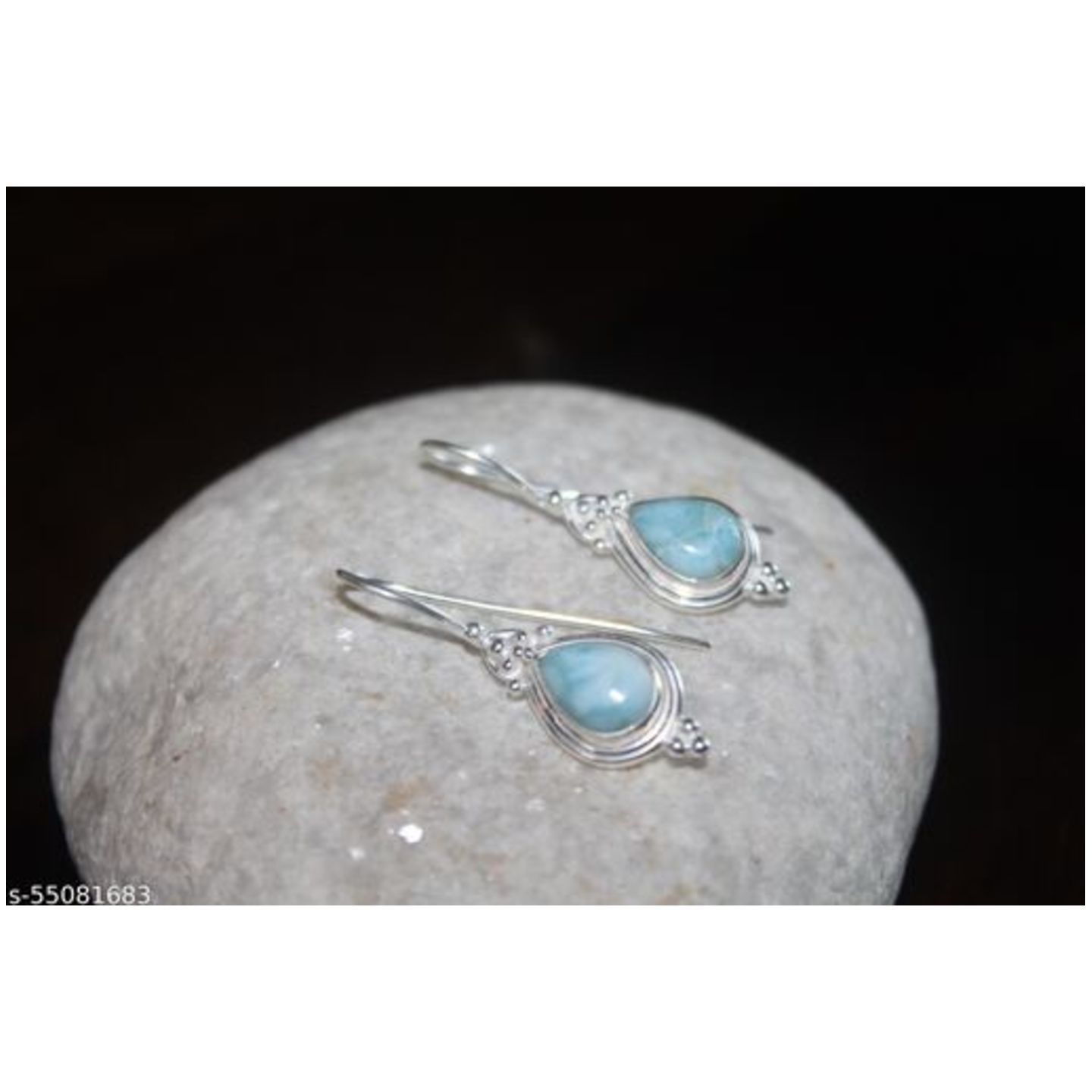 SILVER EARRINGS WITH LARIMAR STONE