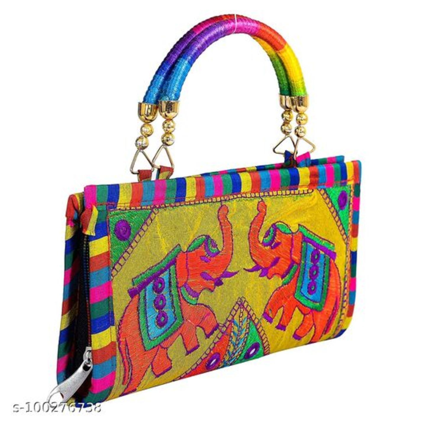 Mini Hand Bag for Women - Handmade Cotton Ethnic Rajasthani Embroidered Bags 