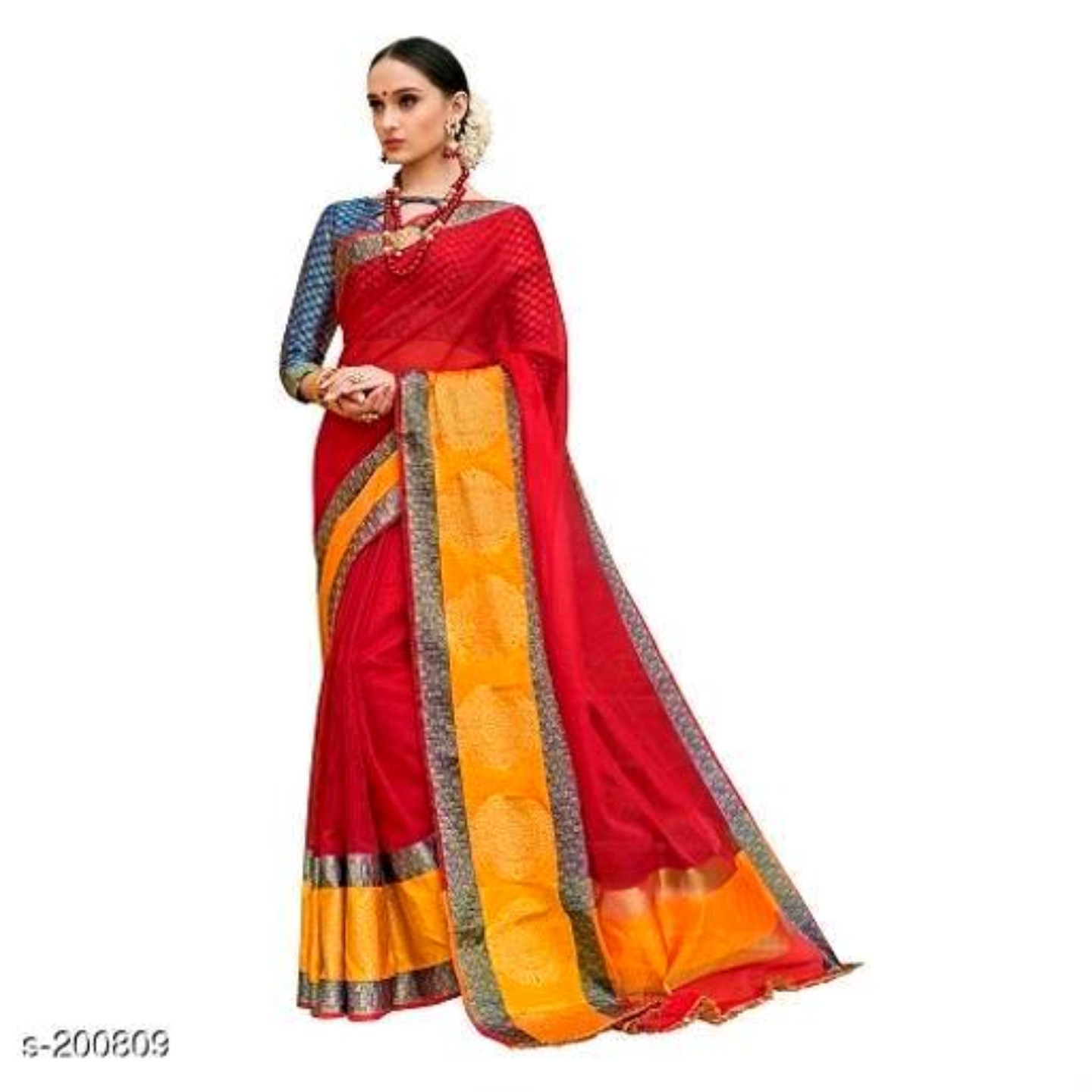 Jacquard Woven Cotton Silk Sarees