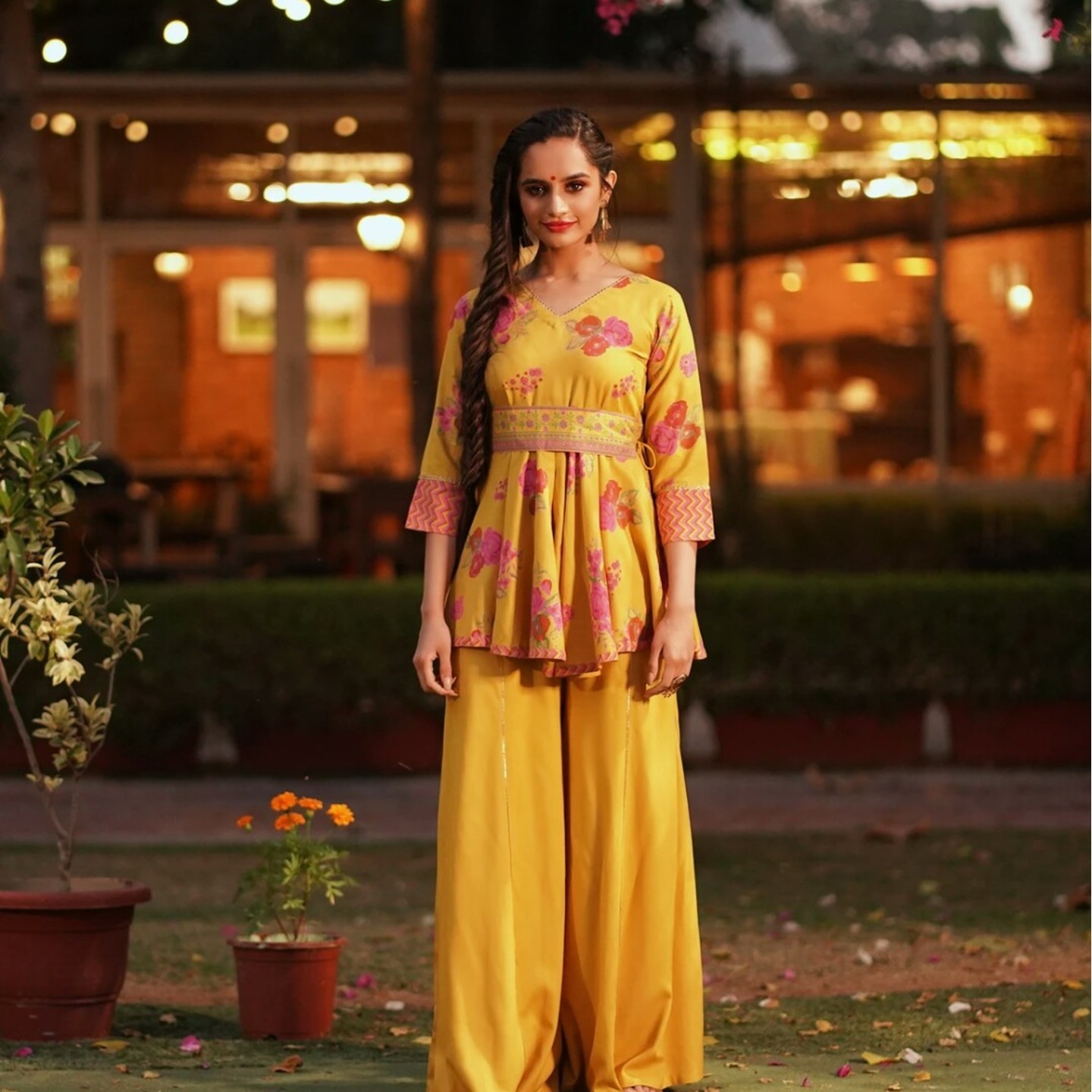 Innayat Mustard Sharara Set