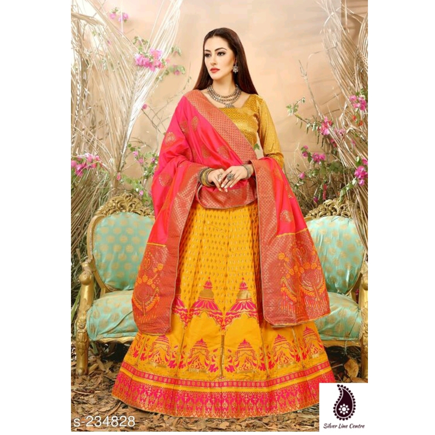 Womens Magnificient Banarsi Silk Lehenga Manasa