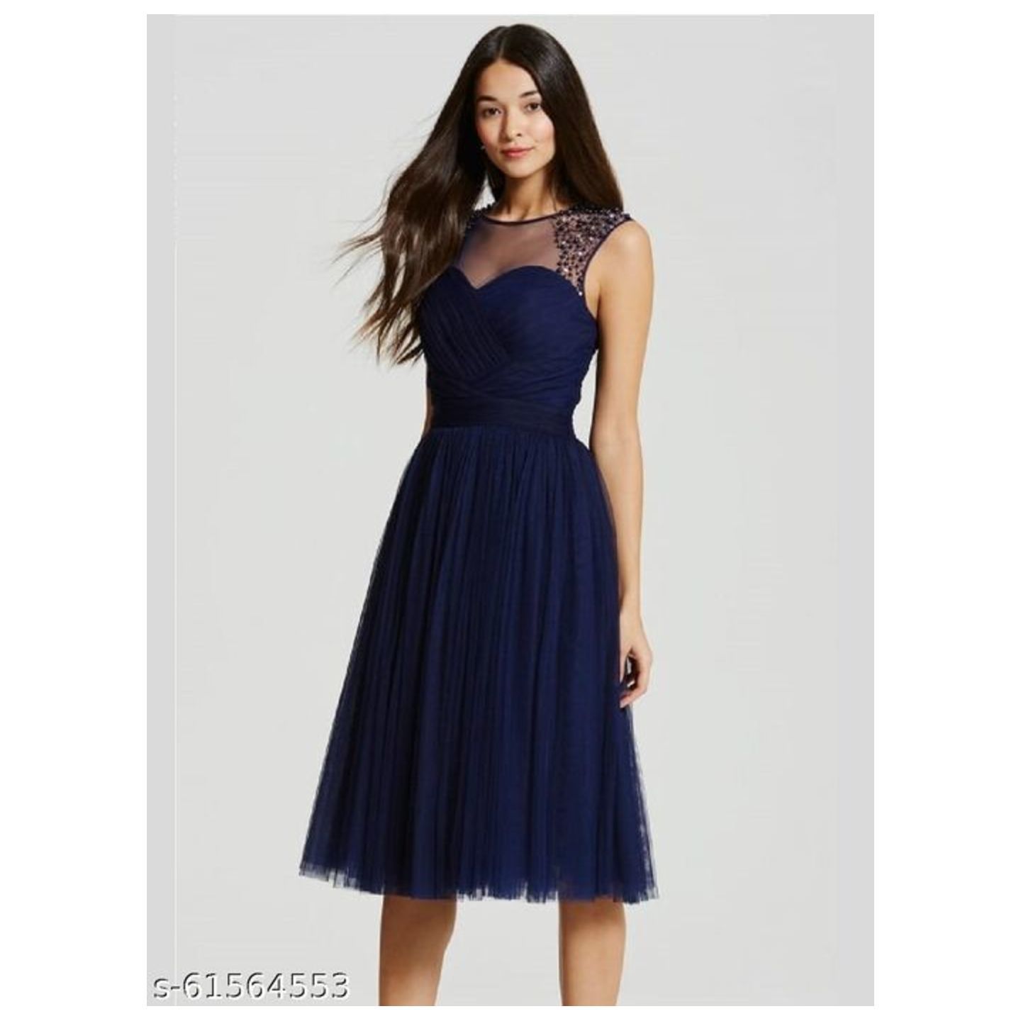 Premium Net Party Dress With Embellishment