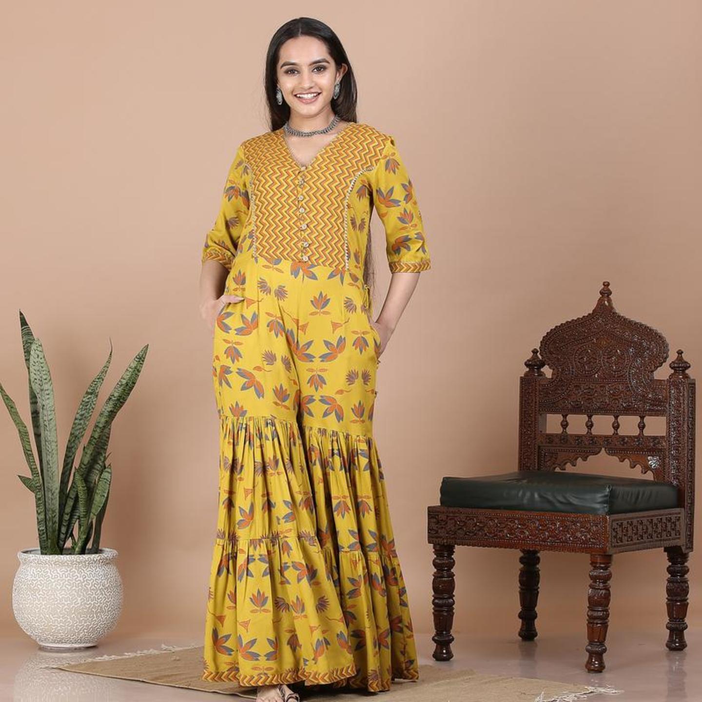 Mustard Gharara Jumpsuit