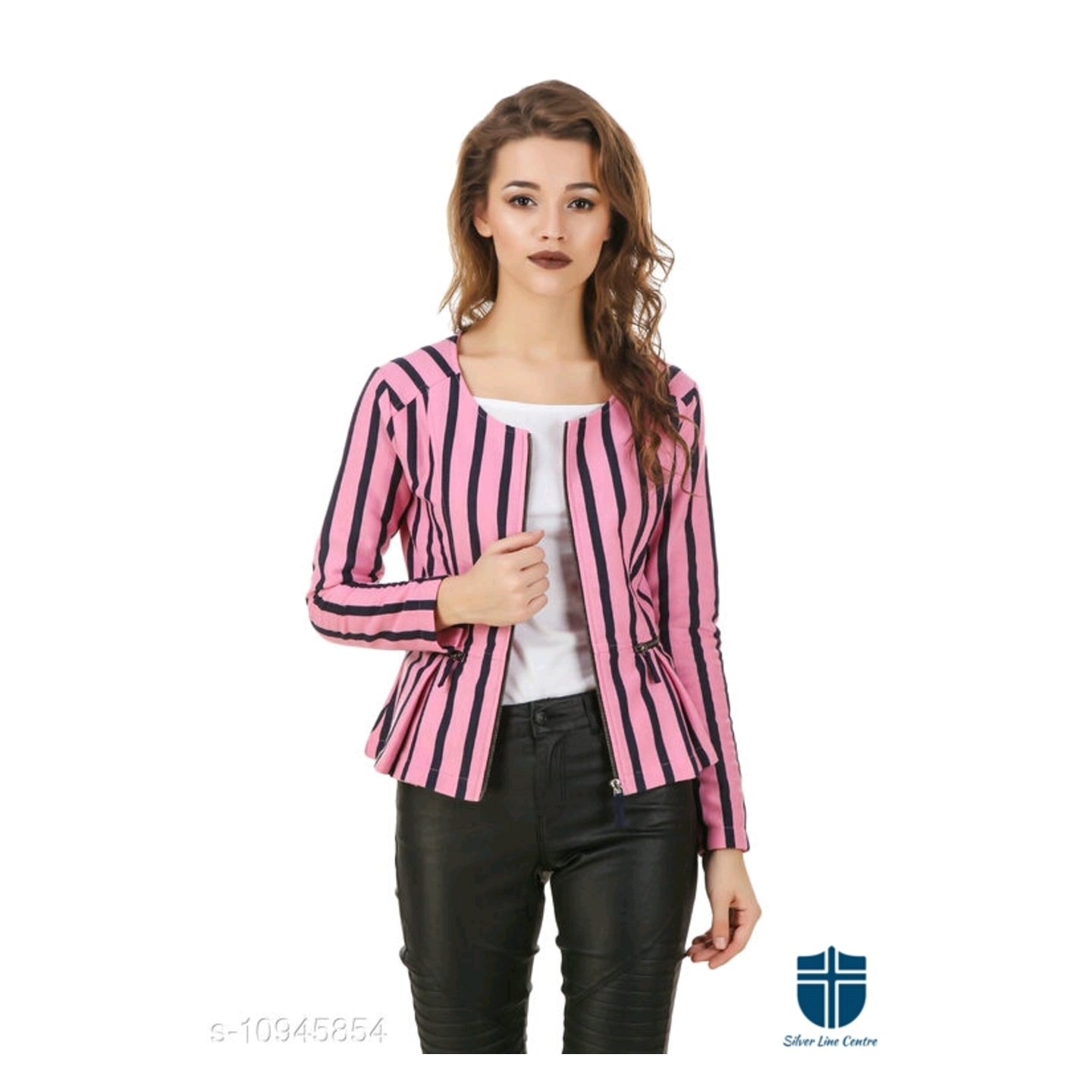 Texco Pink & White Striped Women Jacket