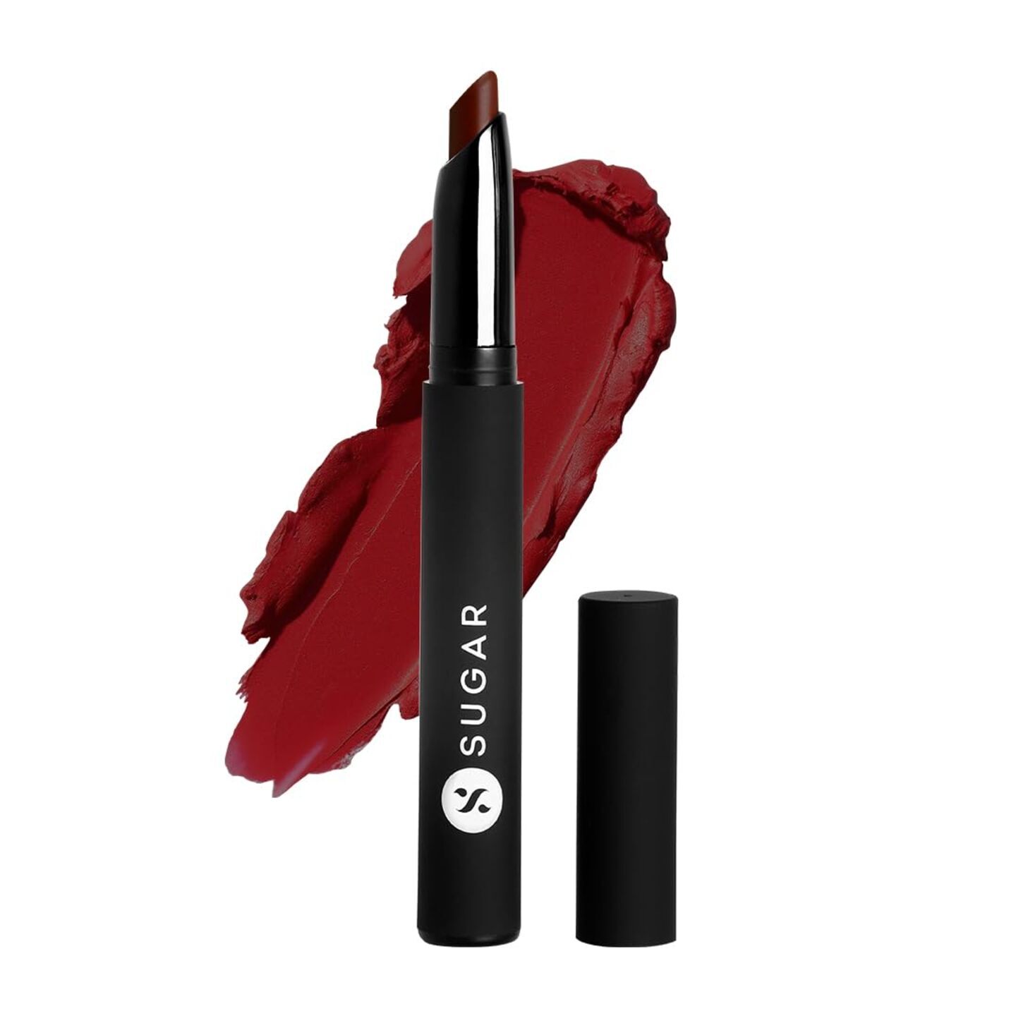 SUGAR Cosmetics Matte Attack Lipstick for Women  Transferproof & Smudgeproof  Lasts upto 12hrs  Enriched With Jojoba Oil  2gm - Maroon Vibe