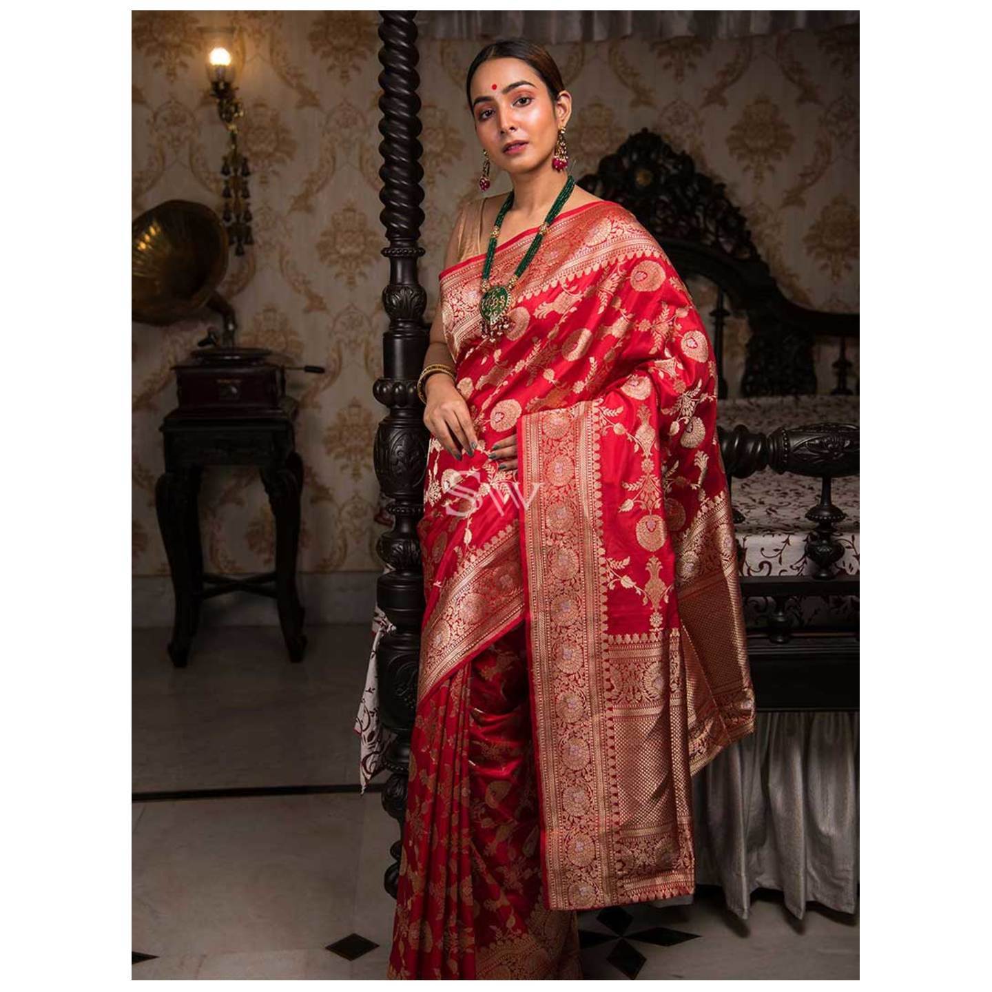 Red Katan Silk Handloom Banarasi Saree