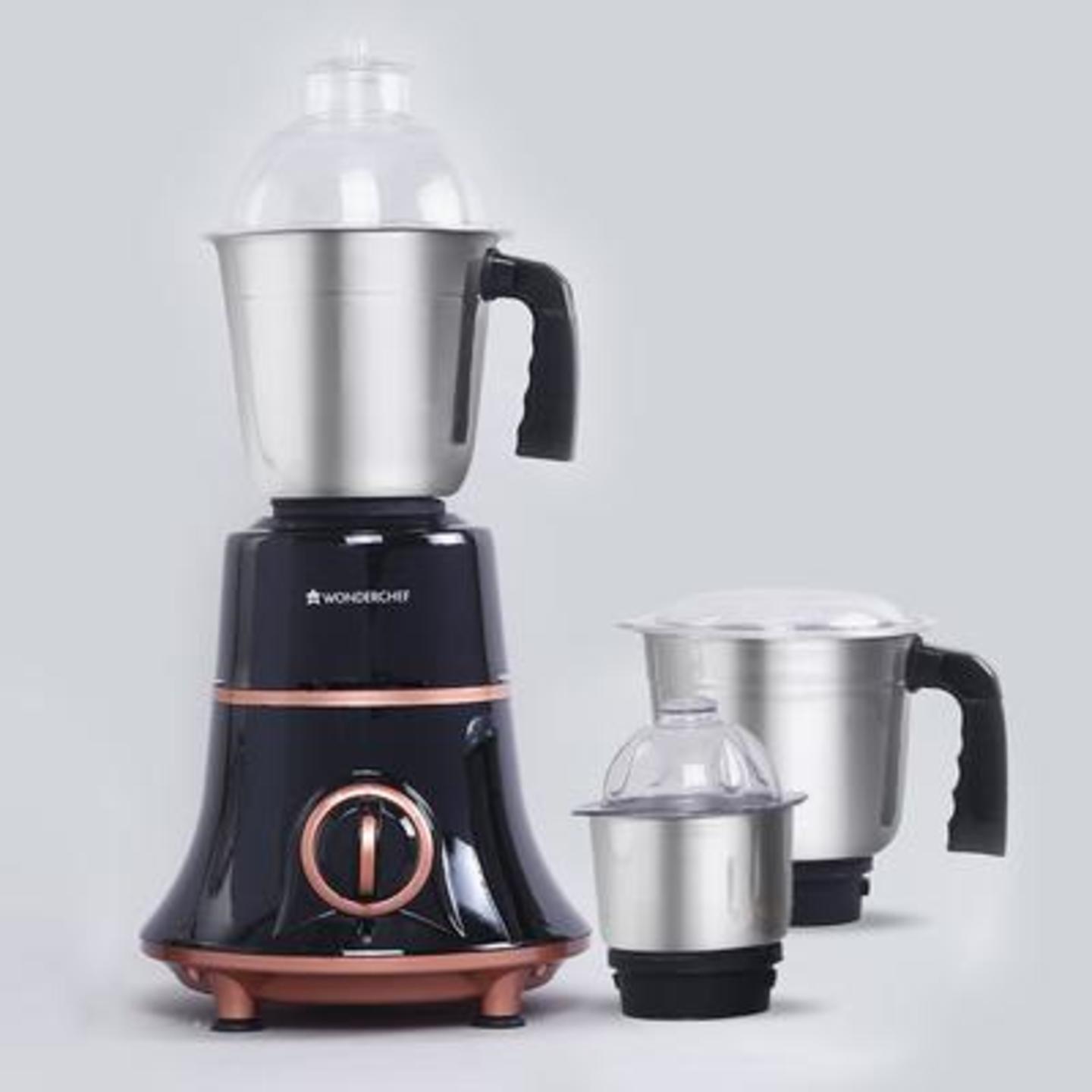 Glory Mixer Grinder, 600 W With 3 Stainless Steel Jars And Anti-Rust Stainless Steel Blades, Ergonomic Handles,