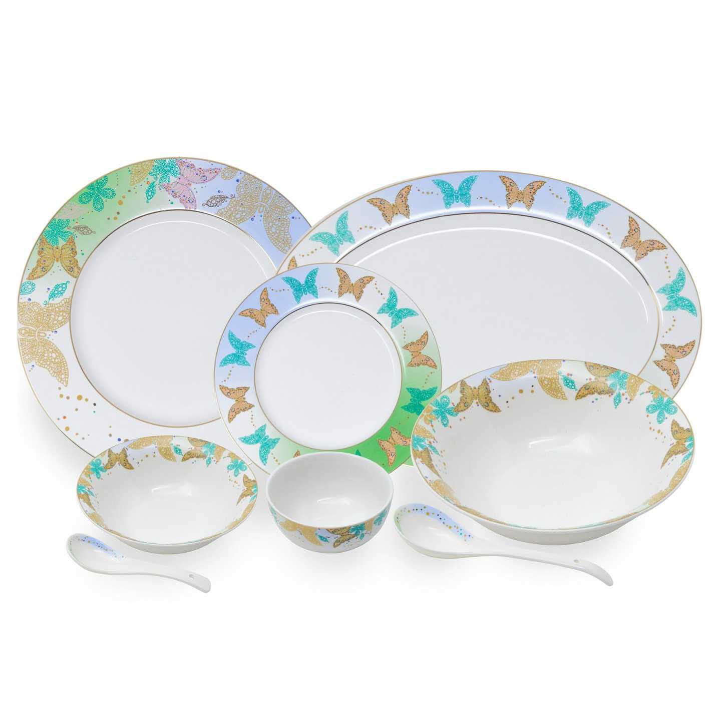 Bergner Butterfly 33 Pcs Dinner Set