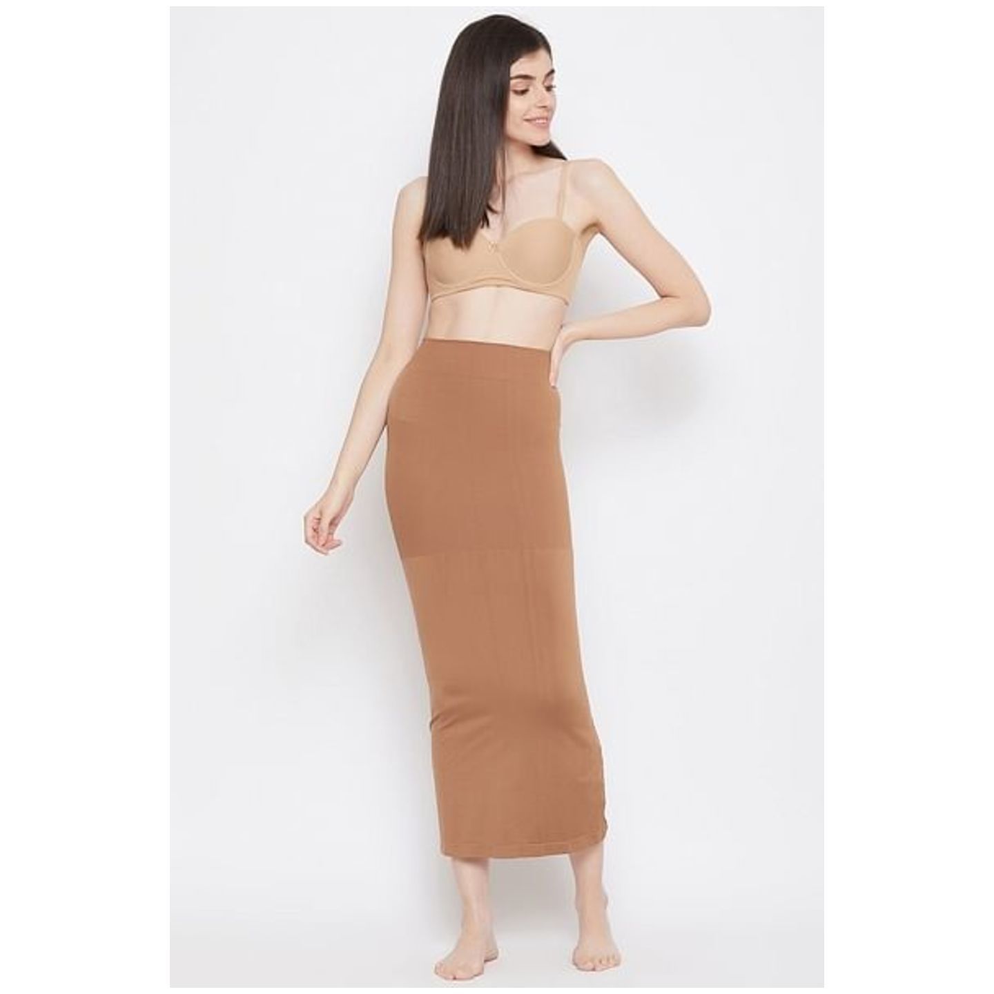 Saree Shapewear with Side Slit in Light Brown