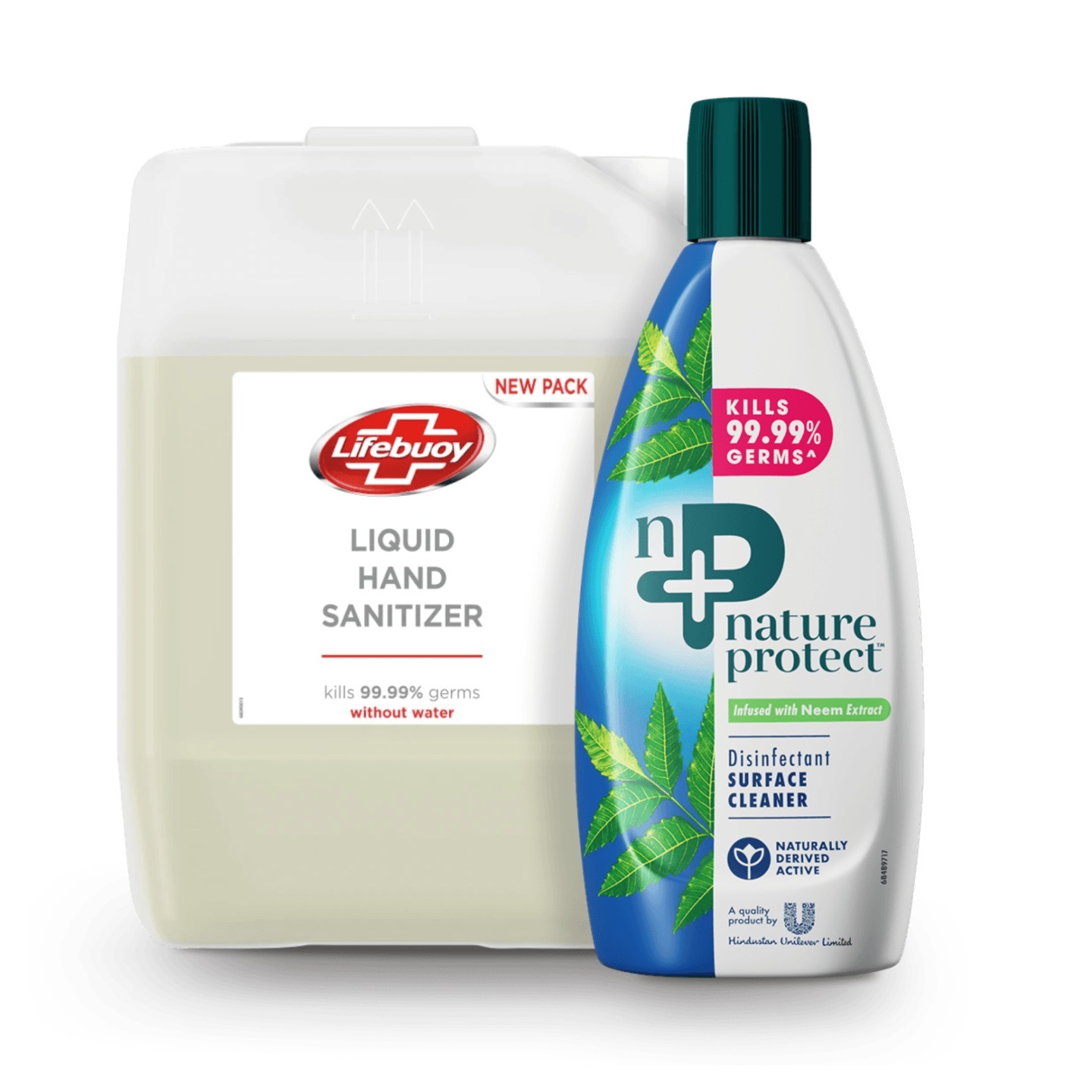 Lifebuoy 5L Sanitiser + Nature Protect Surface Cleaner 500 ml
