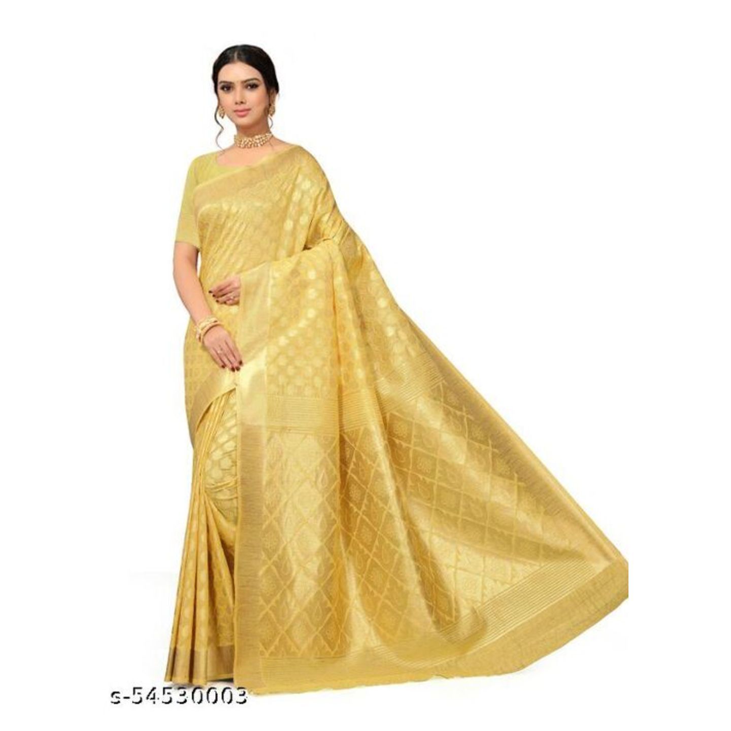 Mahi Creation women Jacquard Woven Self Design Banarasi Silk Saree for Party Festive Wedding Tradtional Wear