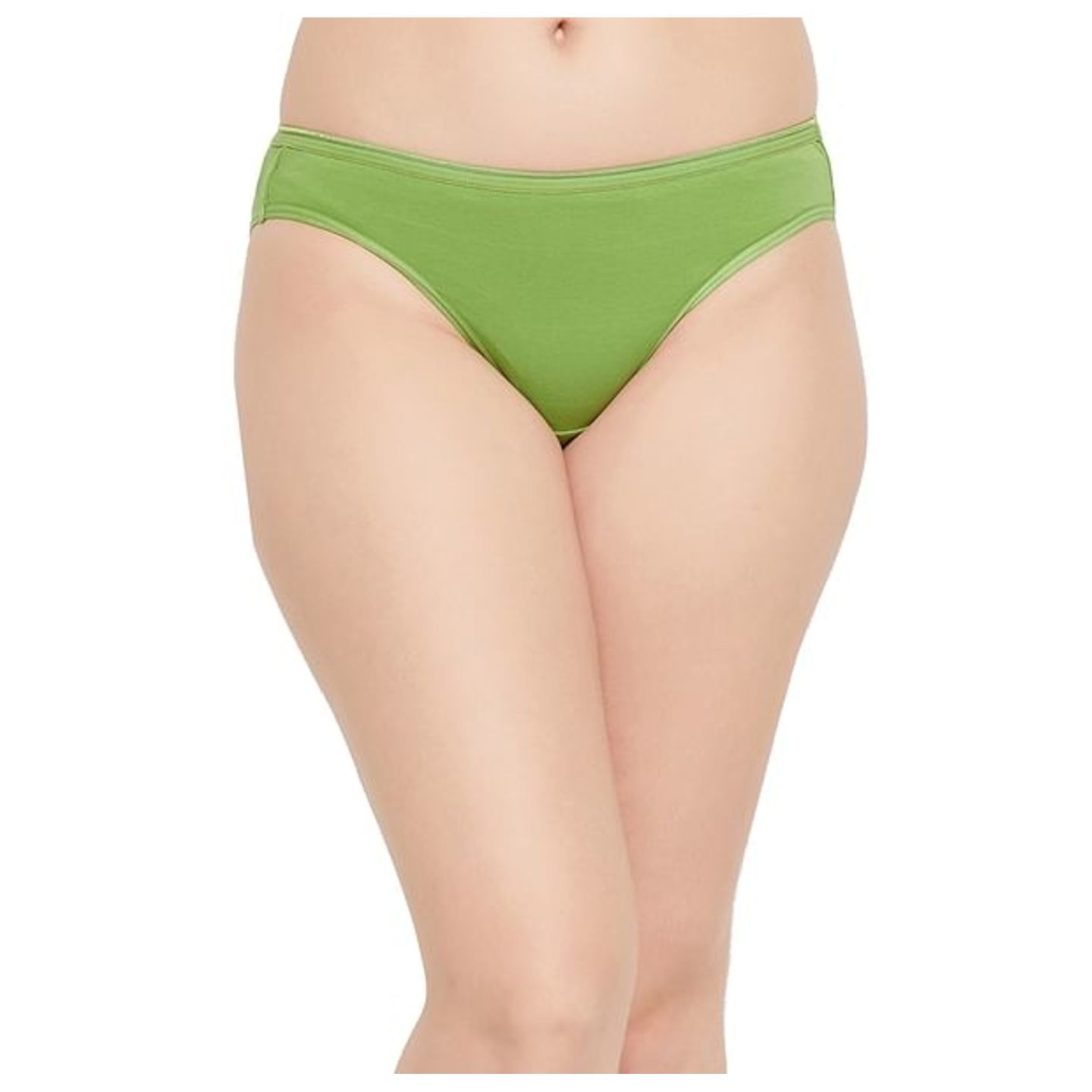 Low Waist Bikini Panty in Lime Green - Cotton